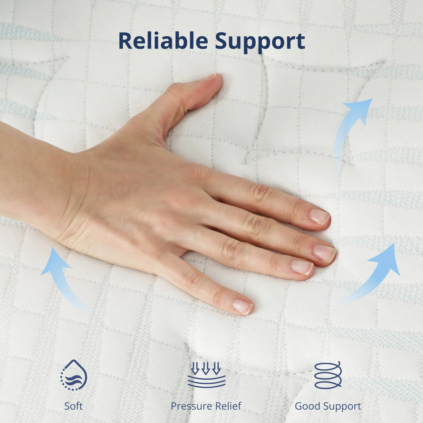 EGOHOME Twin XL 12 inch Hybrid Mattress, Pocketed Springs, Medium, Pressure Relief, Reinforced Edge, Mattress in a Box