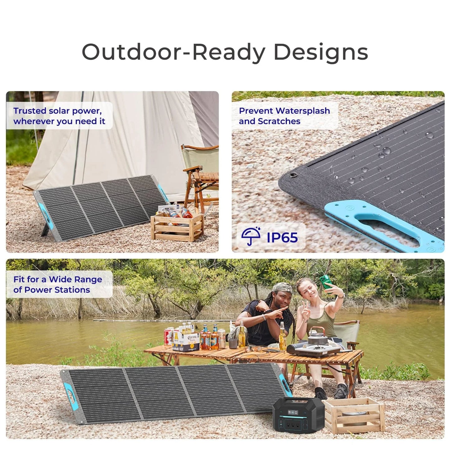 Renogy 200W Portable Solar Panel with Adjustable Kickstands, IP65 Waterproof, Foldable Solar Panel for Power Station, RV, Camping, Off Grid