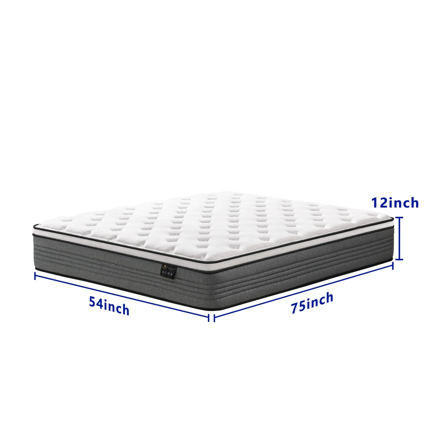 Giovanly 12 inch Hybrid Mattress Full Size Medium Firm, Memory Foam and Individually Wrapped Pocket Coils Mattresses with Motion Isolation & Edge Support, Mattress in a Box, CertiPUR-US Certified