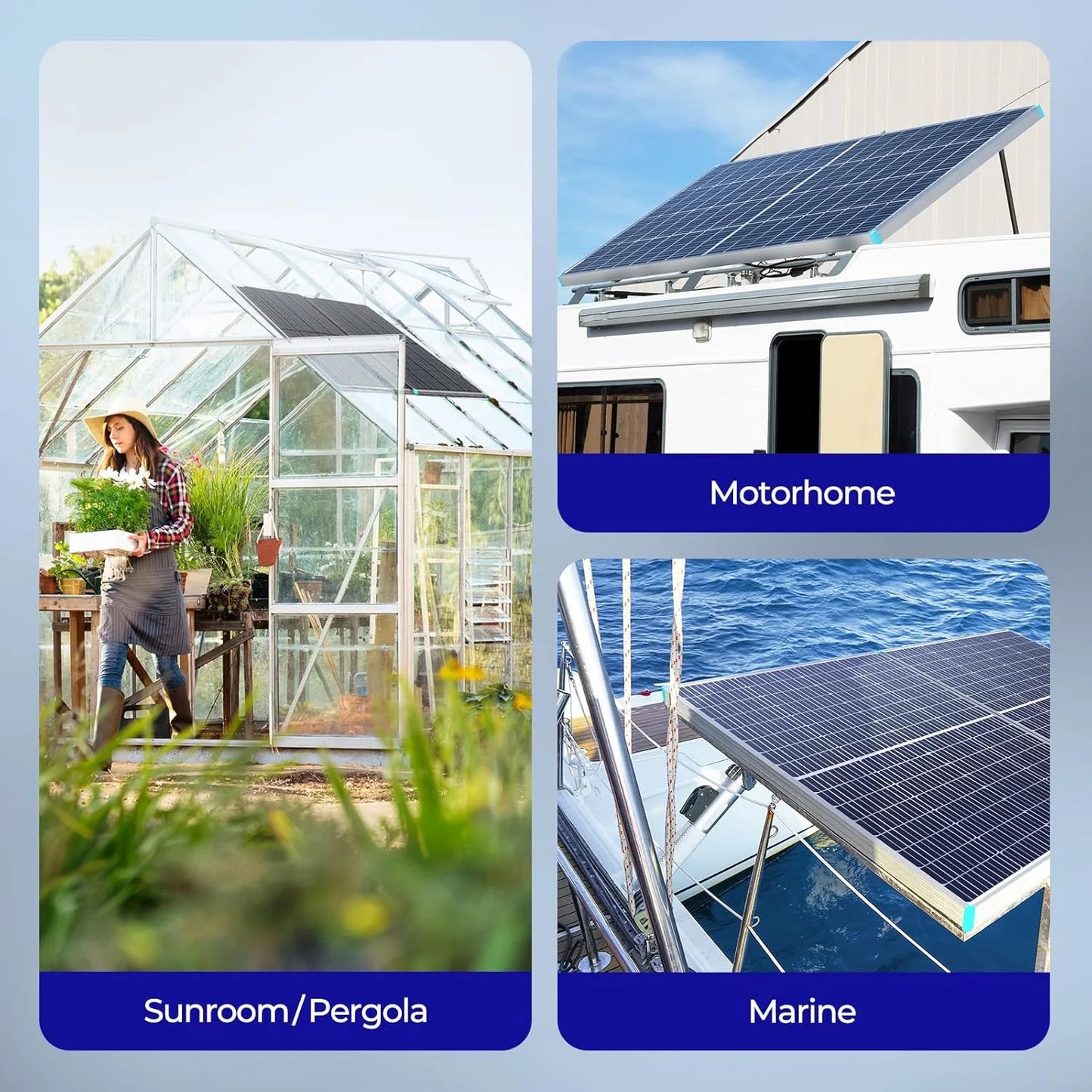 Renogy Bifacial 115 Watt 12 Volt Solar Panel Monocrystalline Rigid High-Efficiency PV Module Power Charger for RV Marine Rooftop Farm Battery and Other Off-Grid Applications