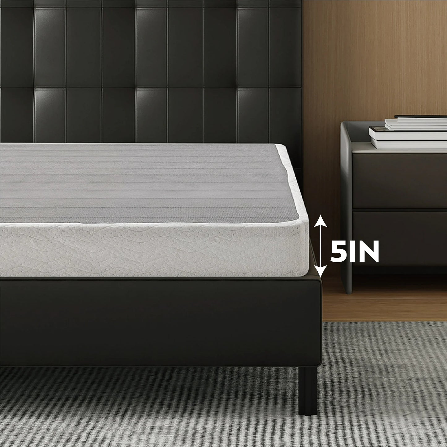 EGOHOME 5 inch Twin Size Metal Box Spring, Easy Assembly Mattress Foundation
