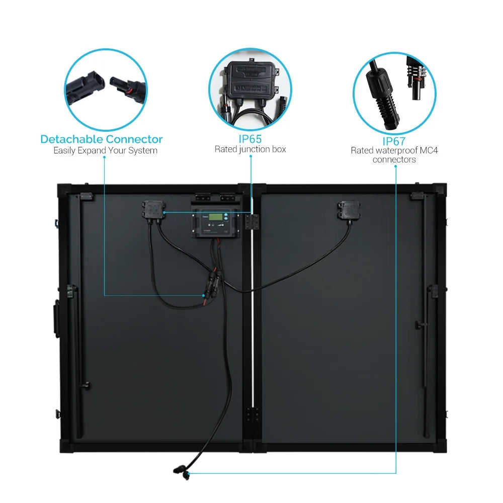 Renogy 200W Monocrystalline Portable Solar Panel Suitcase with 20A Charger Controller