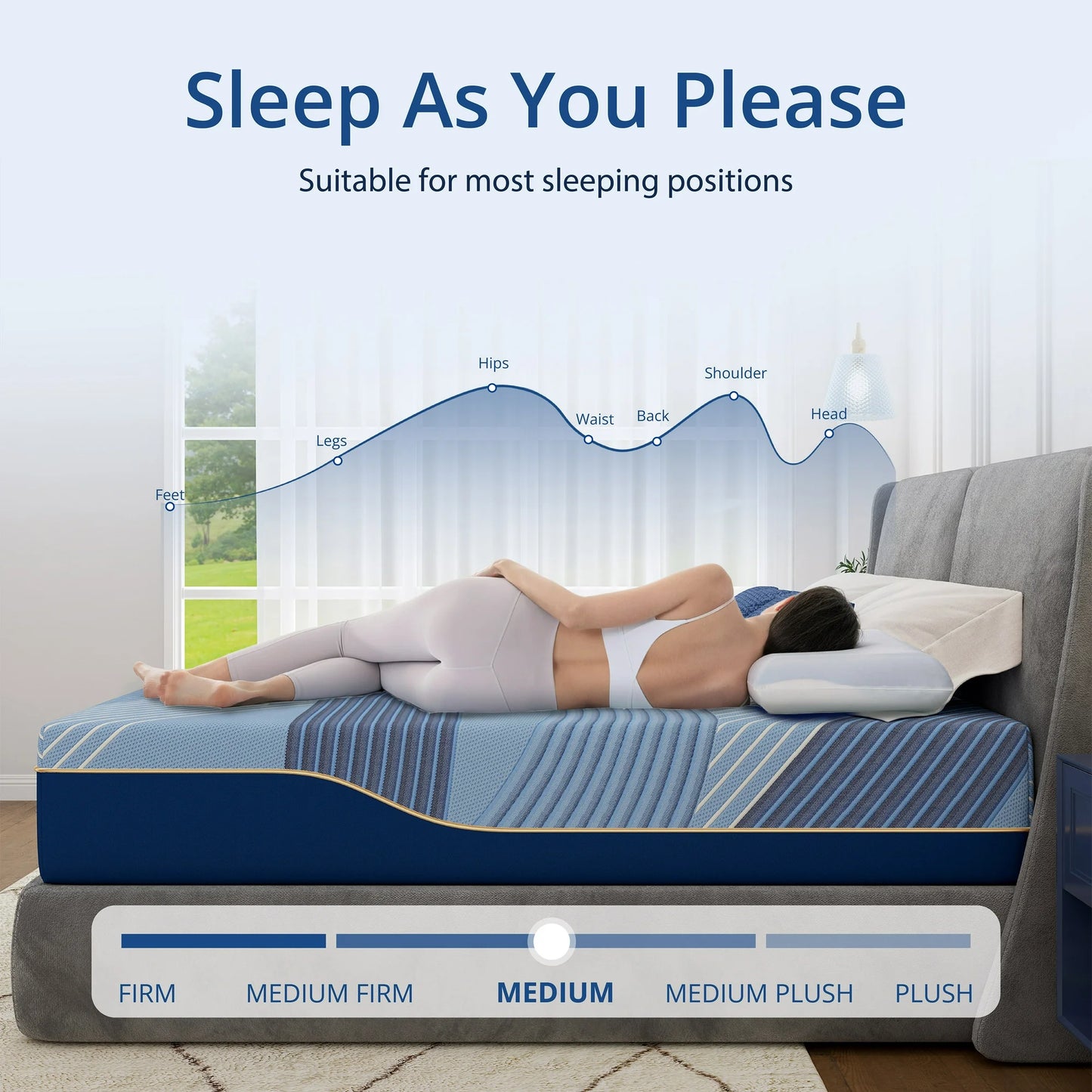 Arctus 14" Copper Gel Memory Foam Mattress, King Size, Springless, Medium Firm, in a box