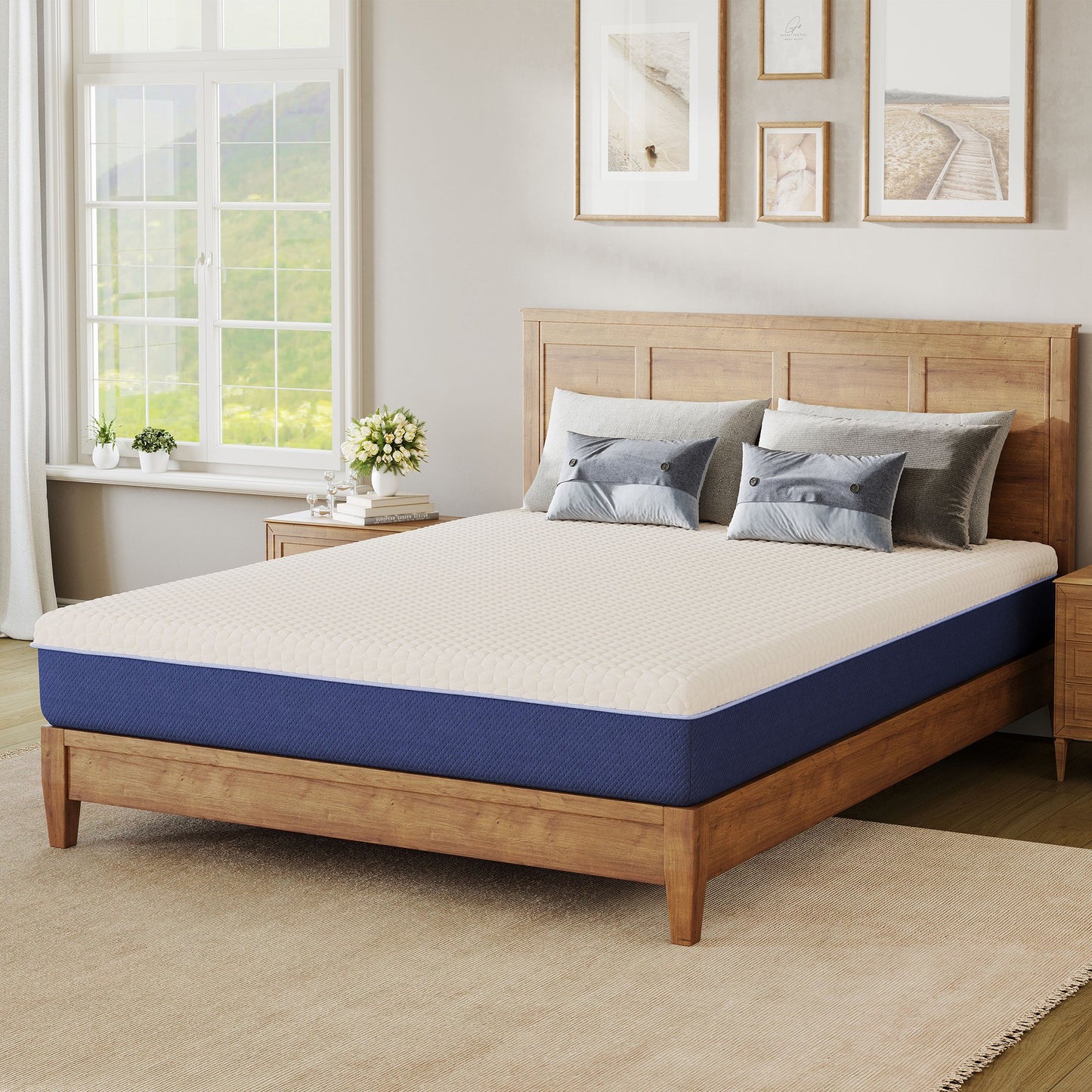 Subfun 10" Full Gel Memory Foam Mattress,Mattress in a Box, Cooling & Medium Firm Support, CertiPUR-US Certified Foam