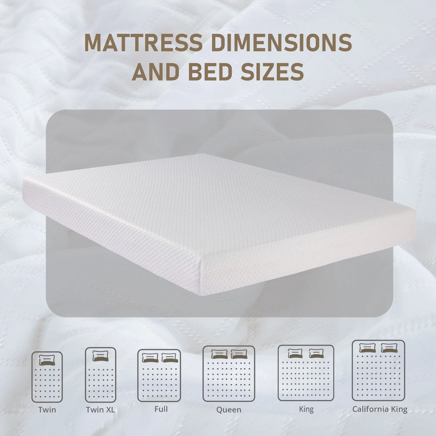 TechForma 5 inch Twin Mattress, Gel Memory Foam for Pressure Relief, Medium Firmness Support