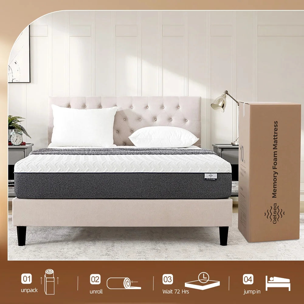 Genesis By Mlily 10" King Memory Foam Mattress Green Tea & Bamboo Charcoal Infused, CertiPUR-US Certified, Medium Plush