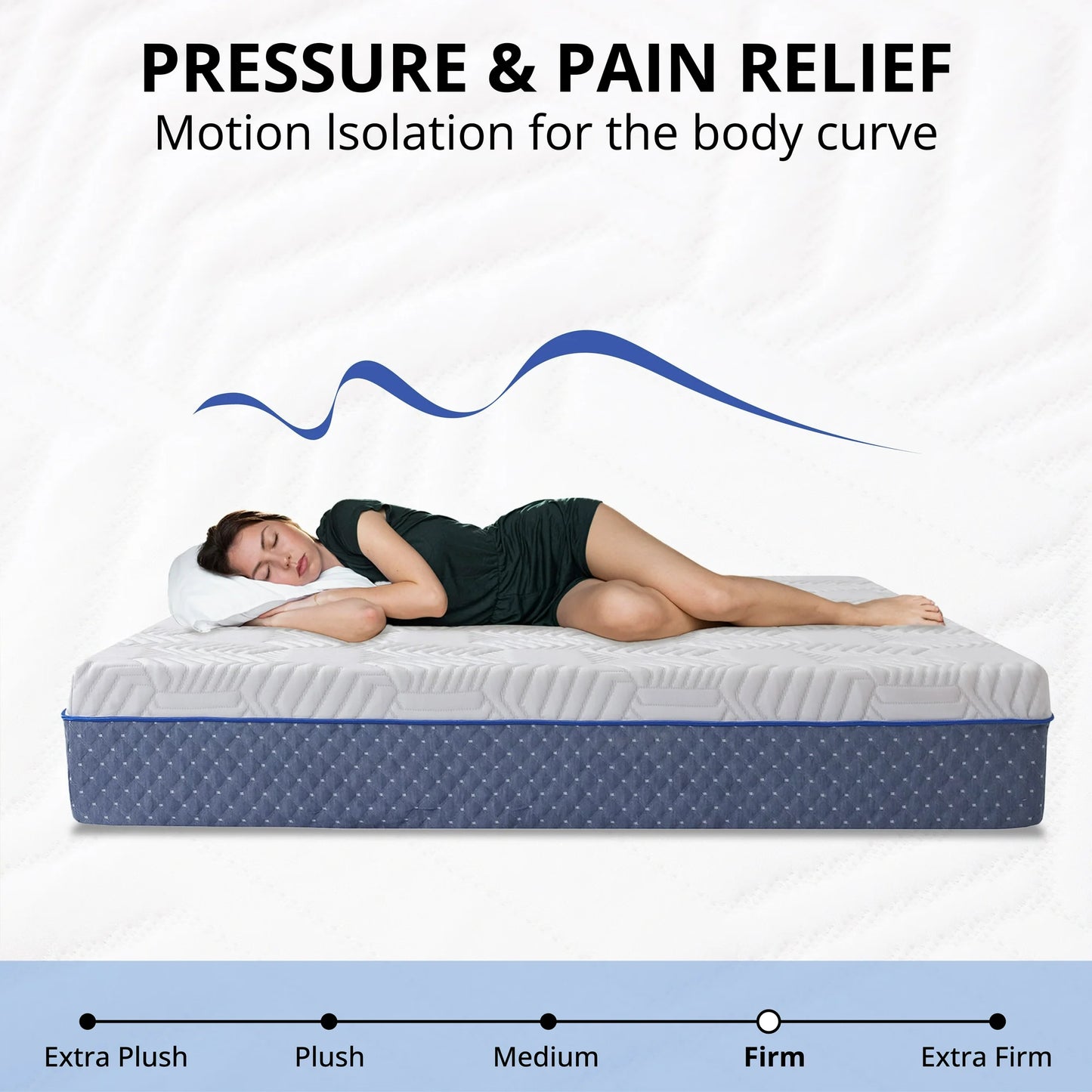 Twin Size Mattress, TechForma 12 Inch Gel Memory Foam Mattress for Cool Night & Pressure Relief, Firm Plush Feel with Motion Isolating