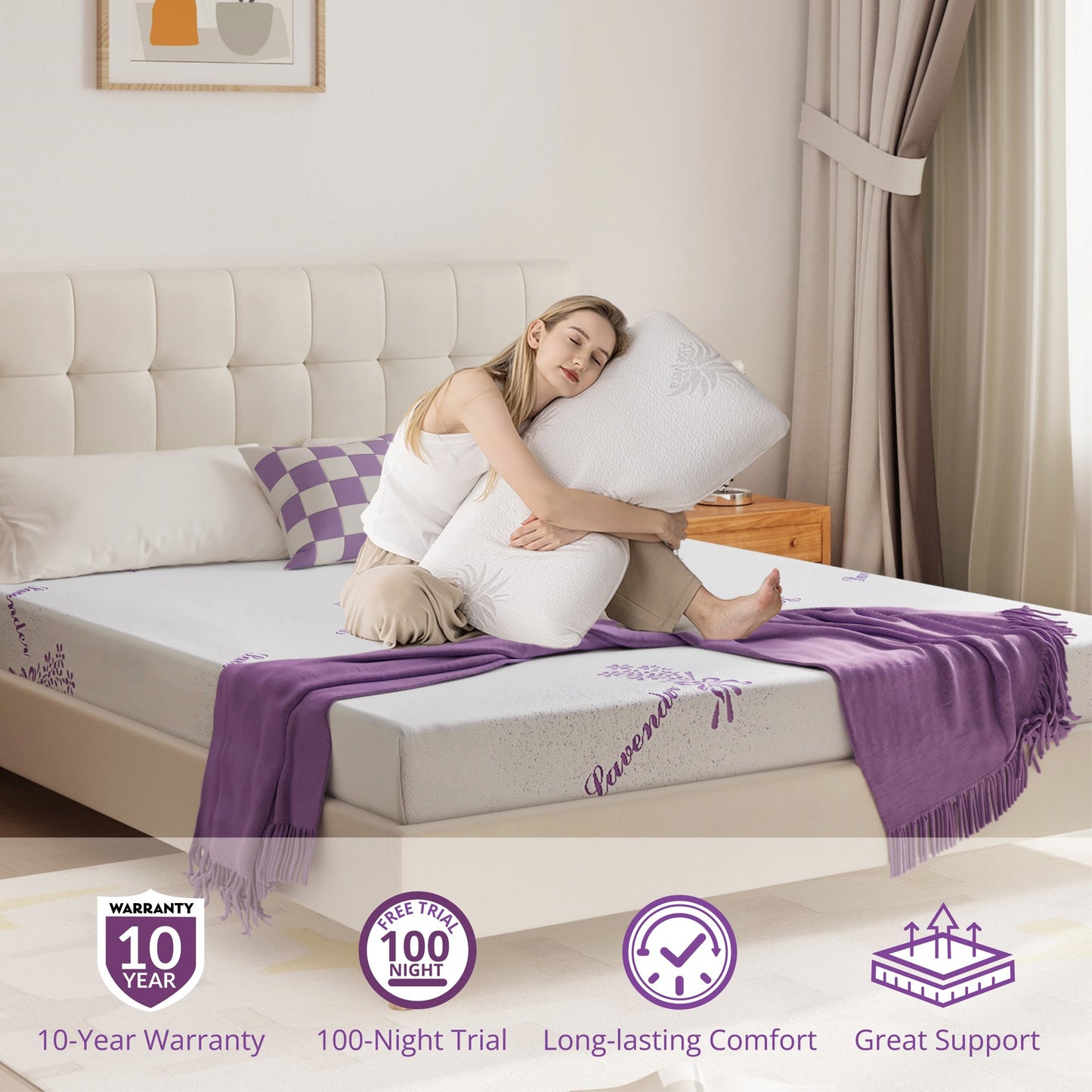 Arctus Twin Mattress, 10 inch Memory Foam Mattress in a Box, Medium
