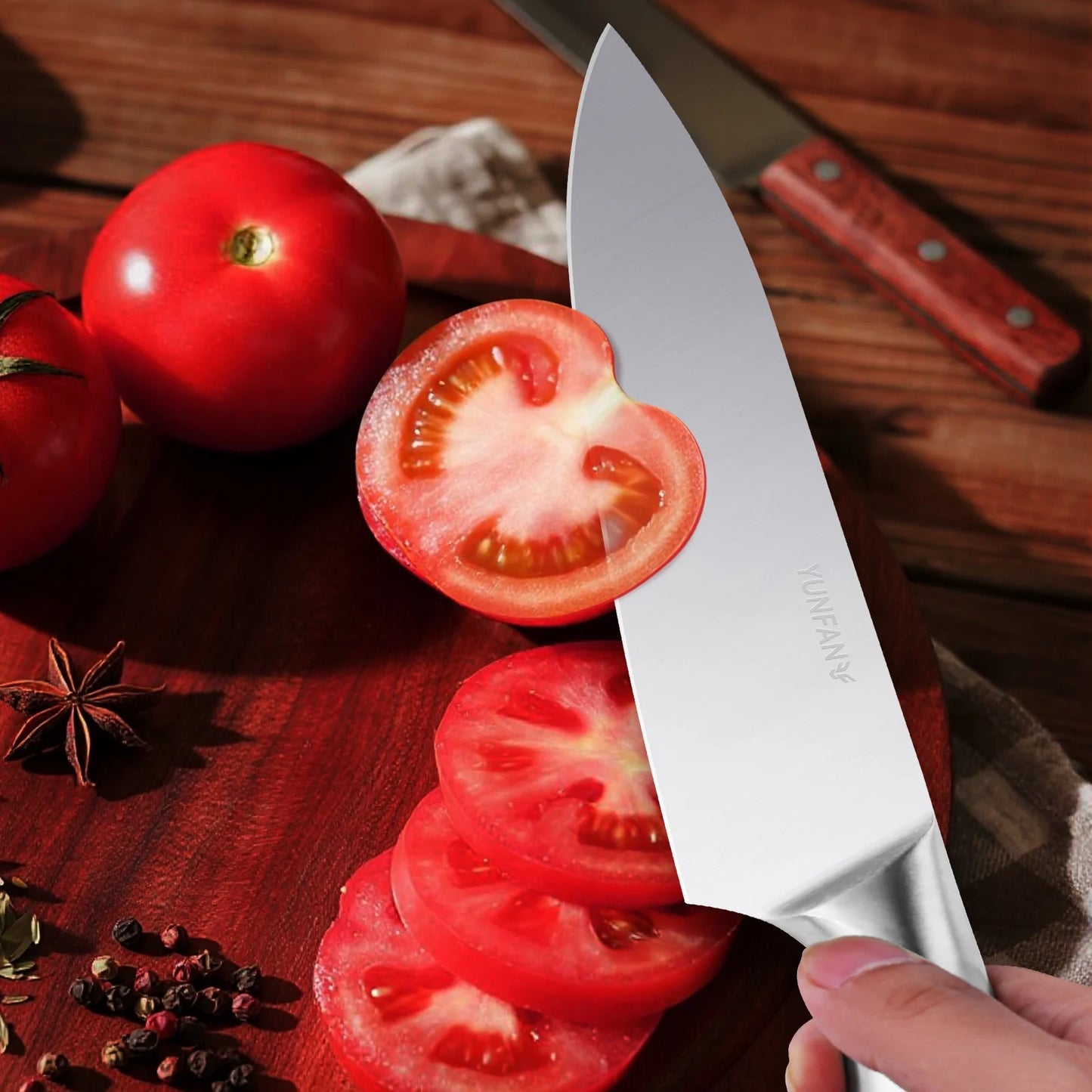 Yunfan Professional Kitchen Knives, Sharp Knives for Kitchen High Carbon Stainless Steel, Sliver