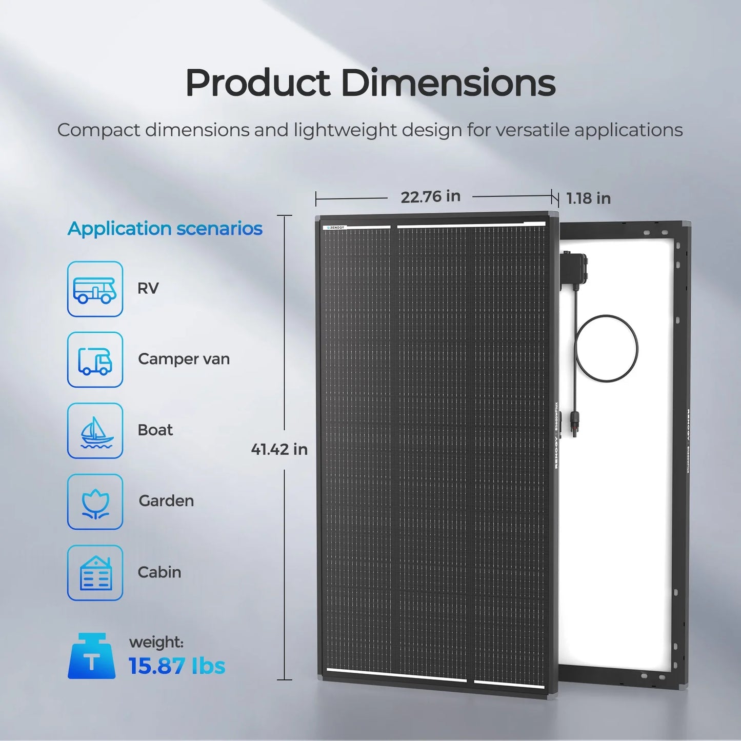Renogy 2Pack 120W 12V Anti-Shading Solar Panel ShadowFlux, 16BB N-Type, 25% High-Efficiency & Anti-Shading, IP67 Waterproof, Lightweight for RV/Pickup/SUV Charging