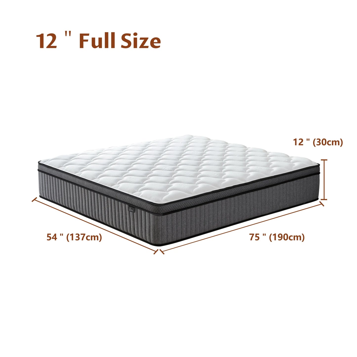 Giovanly Full Size Mattress 12 inch Hybrid Medium Firm Mattresses in a Box, Memory Foam and Individually Wrapped Pocket Coils for Motion Isolation & Edge Support, CertiPUR-US Certified