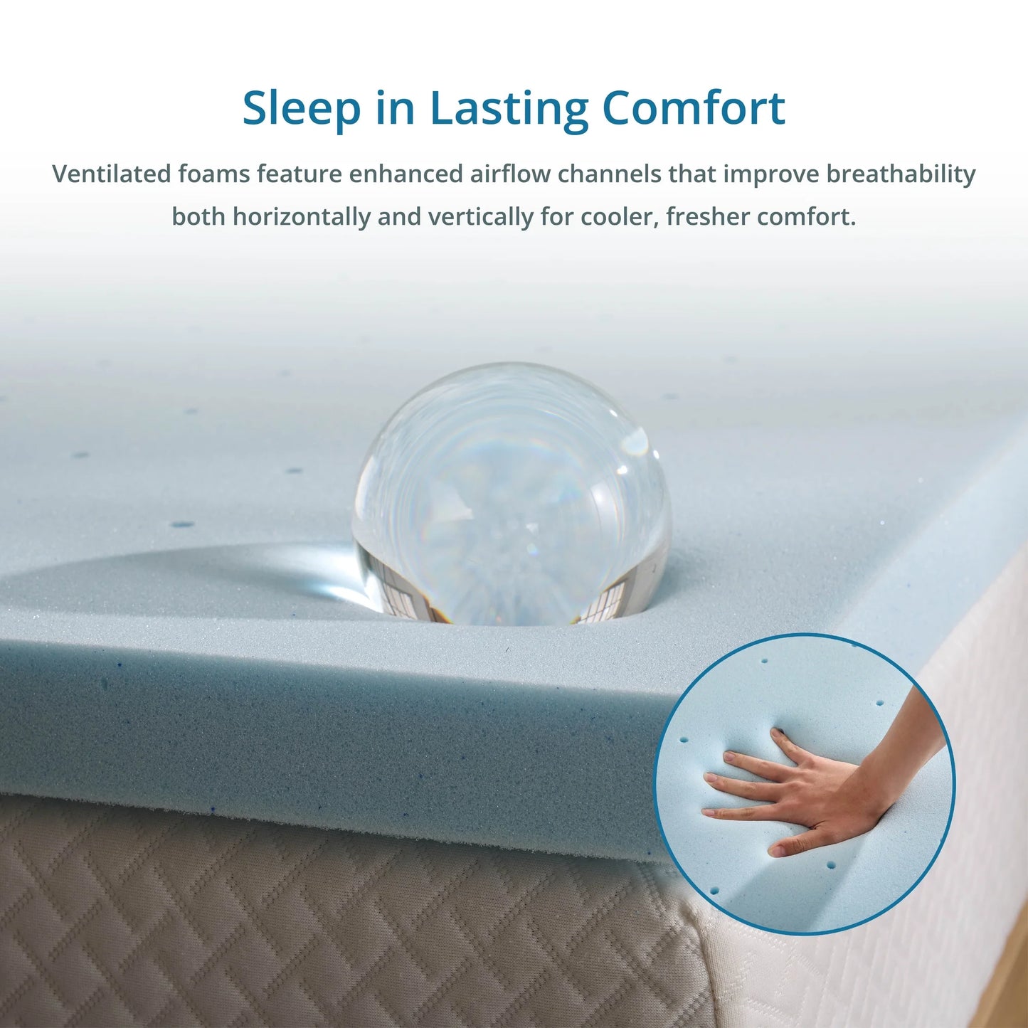 EGOHOME 4 Inch Full Size Memory Foam Mattress Topper, Gel Infused Memory Foam Pad, Cooling and Pressure Relieving, Medium, CertiPUR Certified, Blue