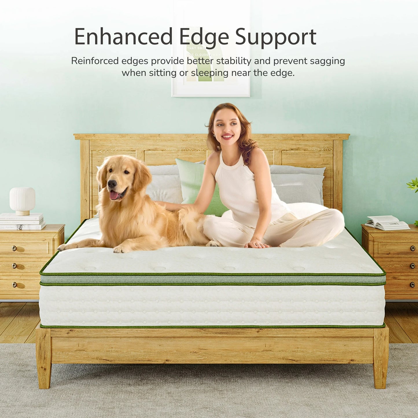 TechForma King Mattress, 12” Hybrid Mattress, Pocket Spring Design, Motion Isolation, Wave Design & Reinforced Edge, Medium Firmness
