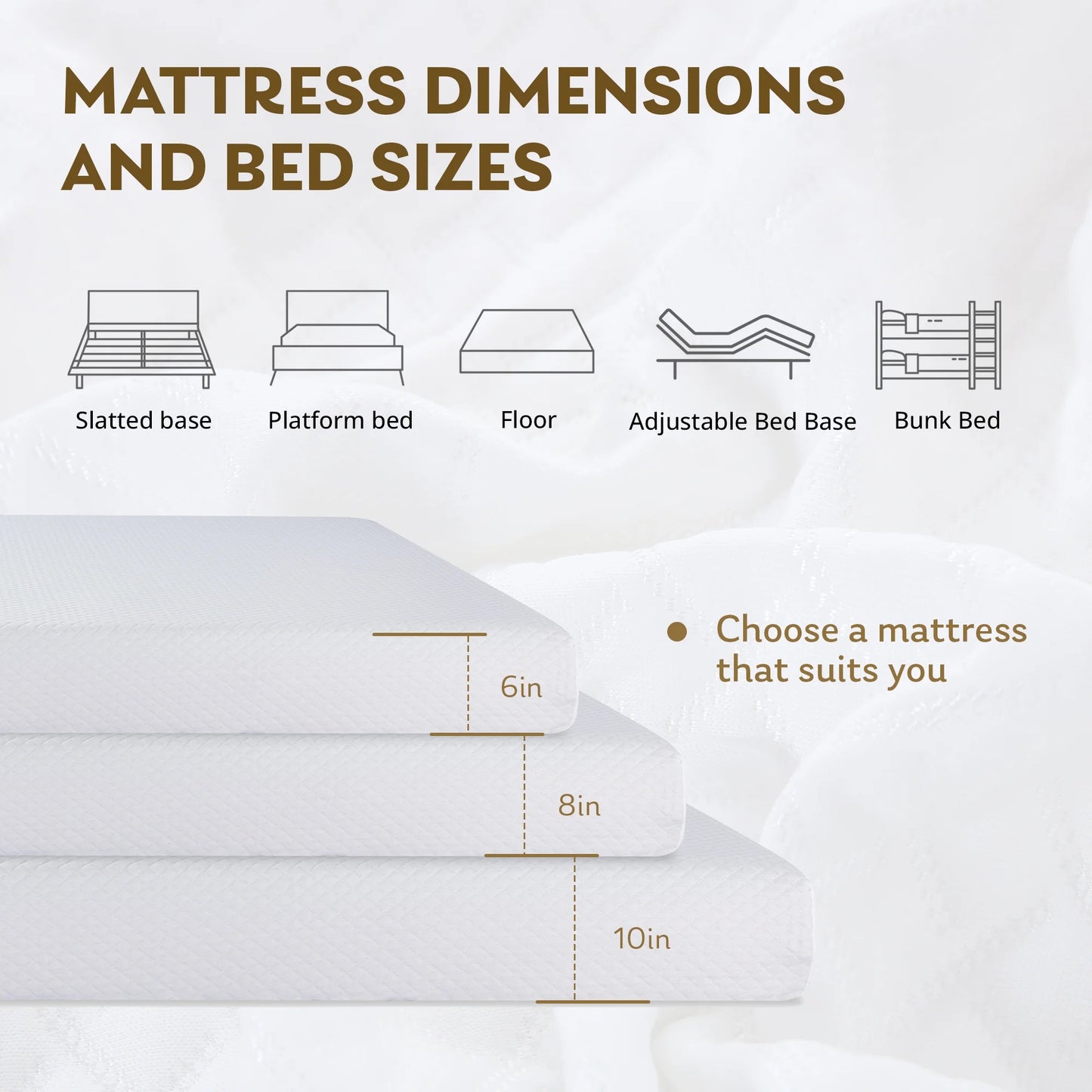 EGOHOME Ego Snoova 10 inch Cal King Size Mattress, Cooling Gel Memory Foam Mattress in a Box, Medium