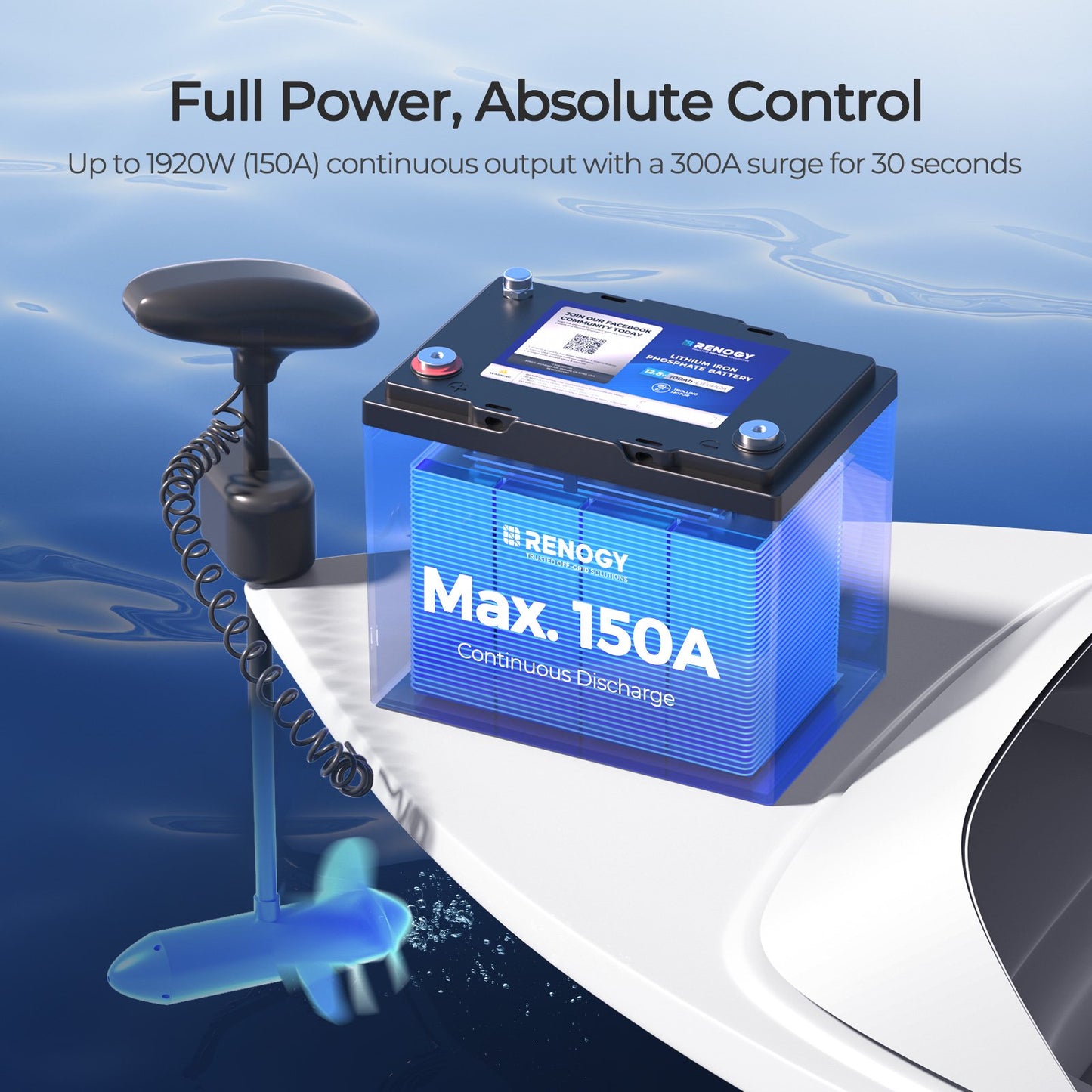12V 100Ah Lithium LiFePO4 Deep Cycle Battery with Bluetooth, Built-in 100A BMS, Max.1280Wh Energy, Low Temperature Protection, Perfect for RV, Camper, Solar, Overland, Off-Grid