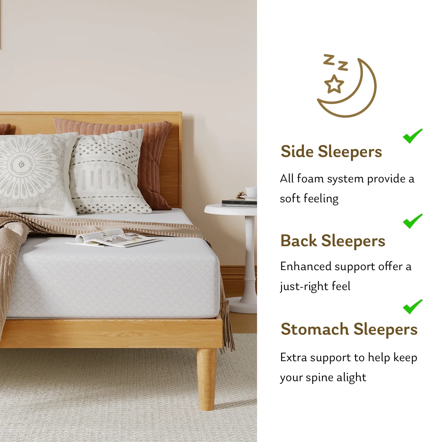EGOHOME Ego Snoova 10 inch Cal King Size Mattress, Cooling Gel Memory Foam Mattress in a Box, Medium