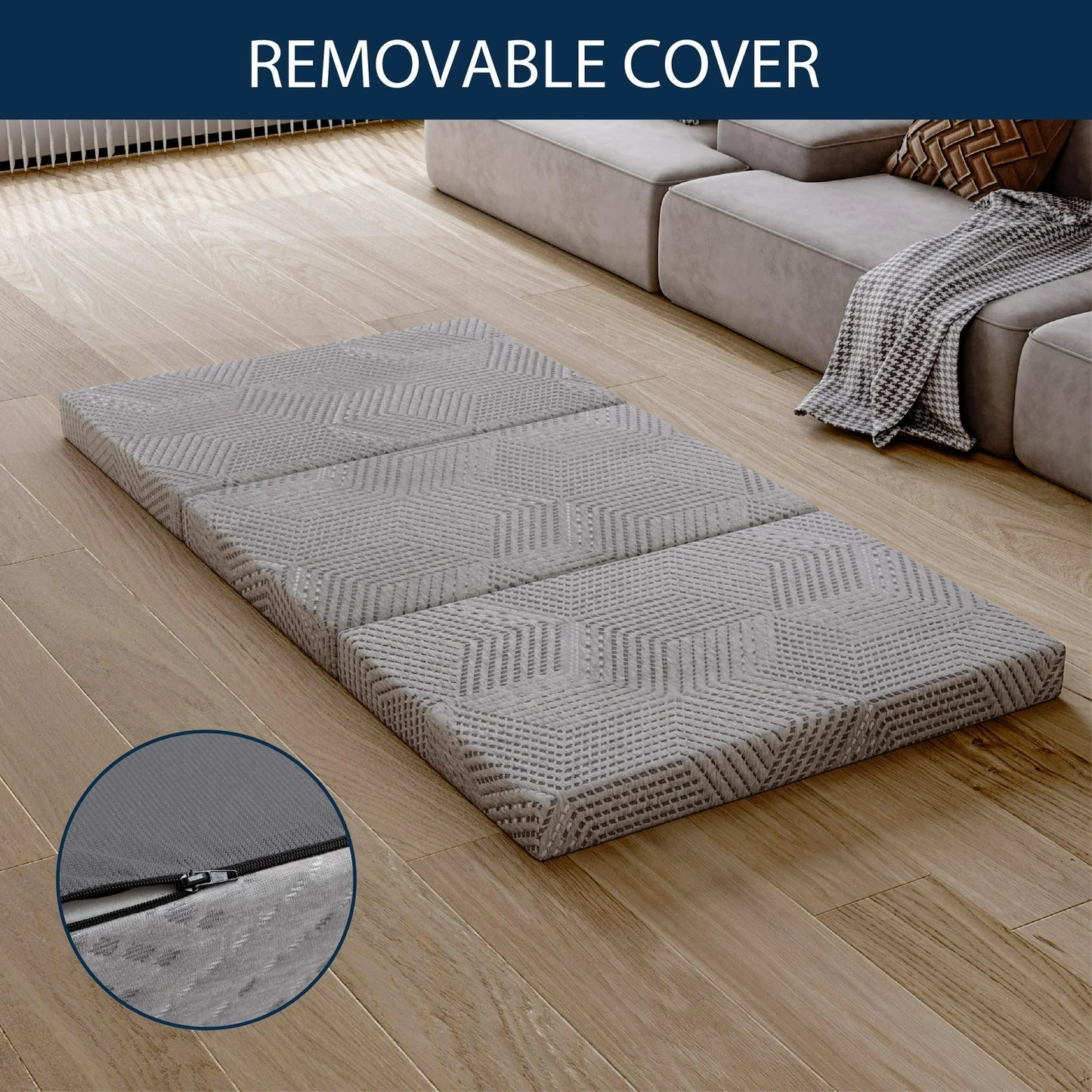 MLILY 4" Tri-folding Memory Foam Mattress, Full