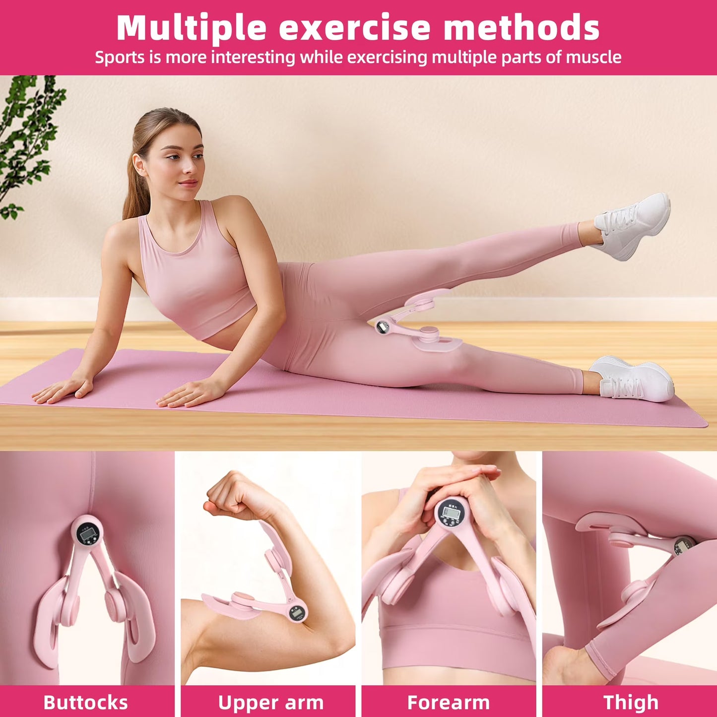 Thigh Trainer, Pelvic Floor Muscle Trainer, Inner Thigh Exercise Workout Equipment for Home, Pelvic Floor Strengthening Device Women