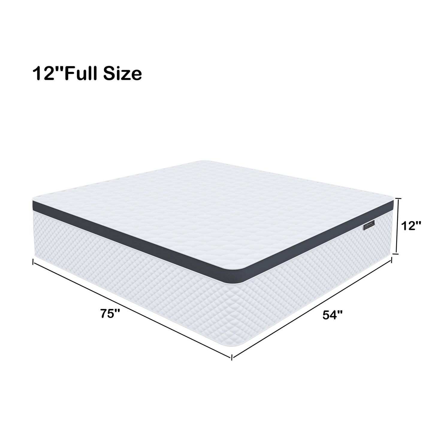 RODREAMY 12 inch Full Size Mattress Hybrid Mattresses in a Box, Memory Foam Individually Pocket Springs Coils with Motion Isolation, Medium Firm, Pressure Relief