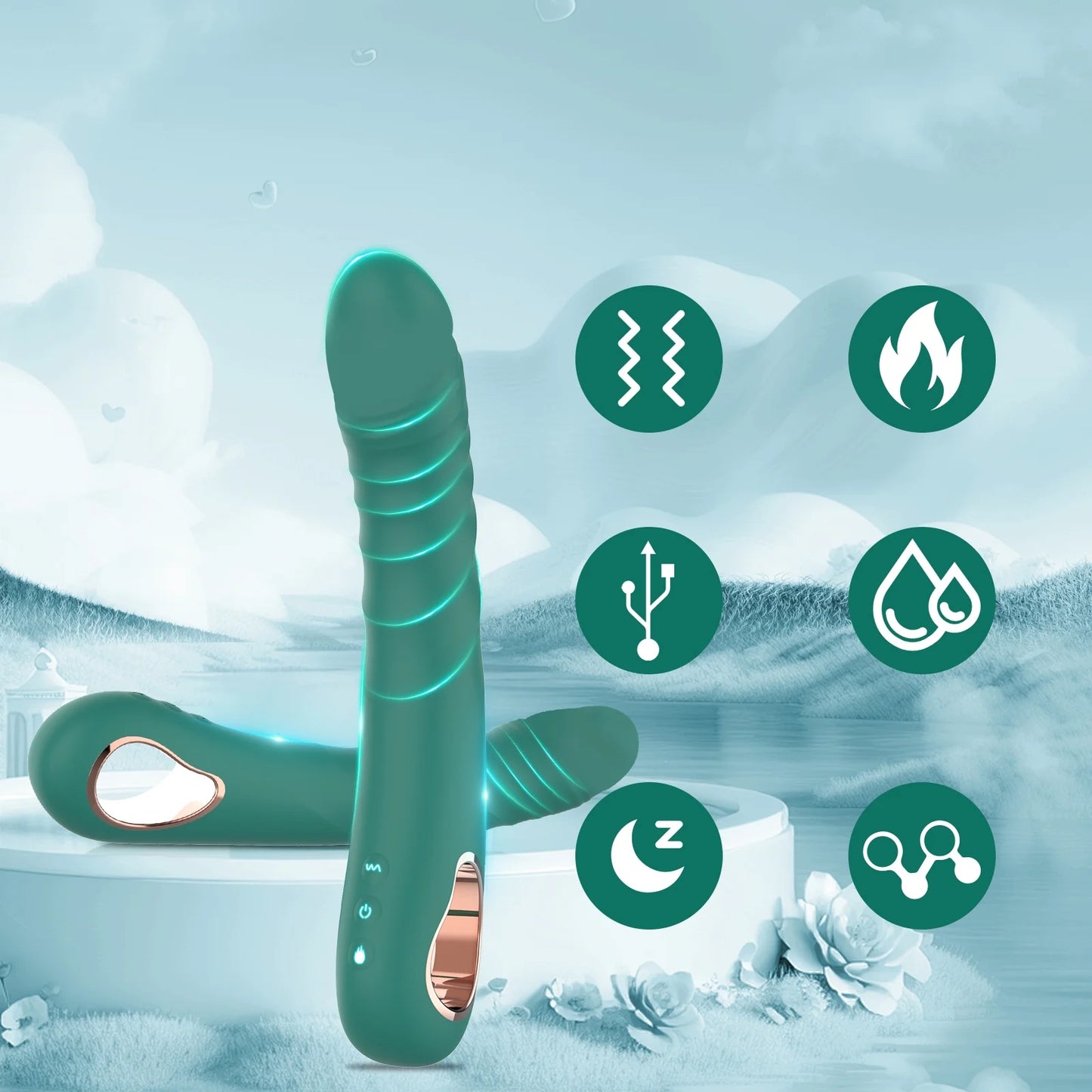 G Spot Couple Vibrator Sex Toys for Women with Heating Function, Dildo Vibrators with 10 Vibrations Waterproof G Spot Stimulation, Adult Sex Toys Bullet Vibrators Wand Sex Pleasure For Couples