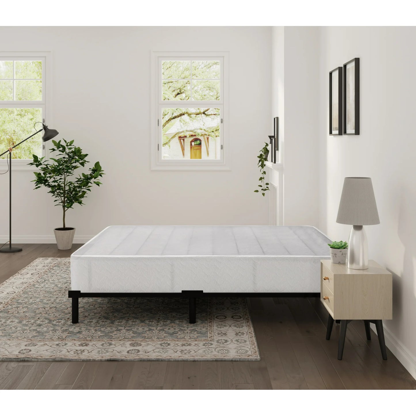 Arctus 9" Twin Box Spring, Metal Mattress Foundation, Fabric Cover Included, Easy Assembly