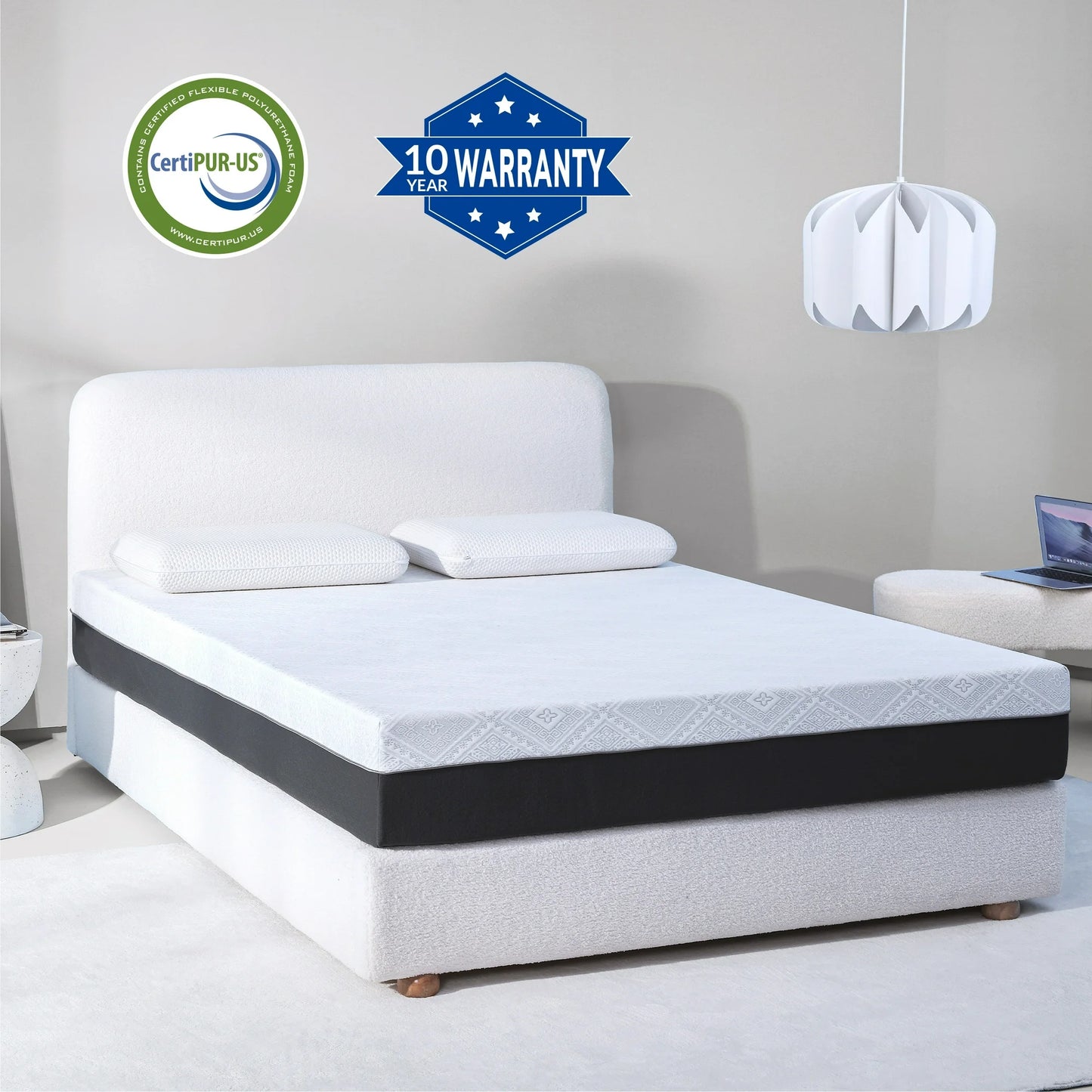 EGOHOME 10 inch Gel Memory Foam Mattress, King Size Bed in a Box