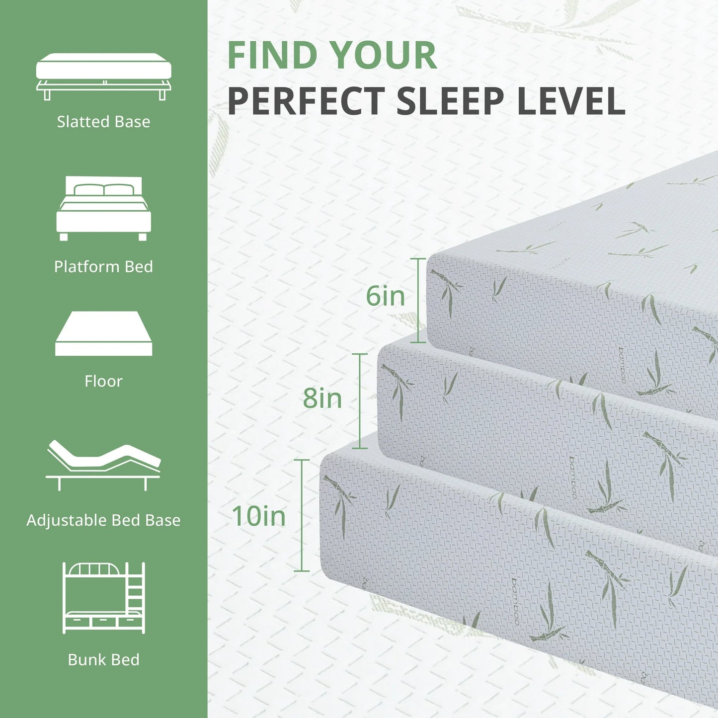 Arctus Memory Foam Mattress, 6 inch King Size Gel Mattress for Cool Sleep & Pressure Relief, Medium