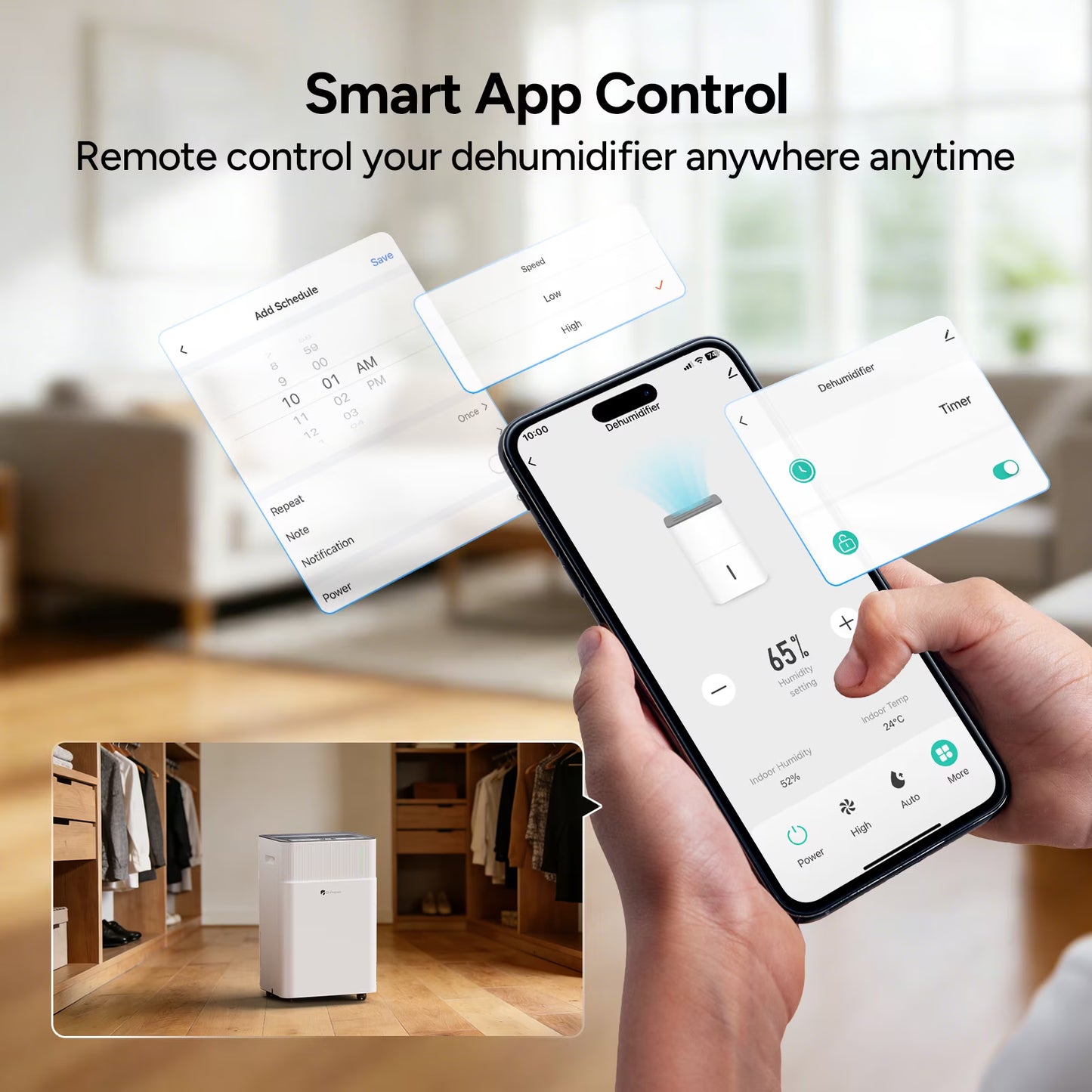 DR.PREPARE 65 Pint ENERGY STAR Most Efficient 2025 Dehumidifier for Basement, Up to 3800 Sq.Ft, Smart WiFi App Control