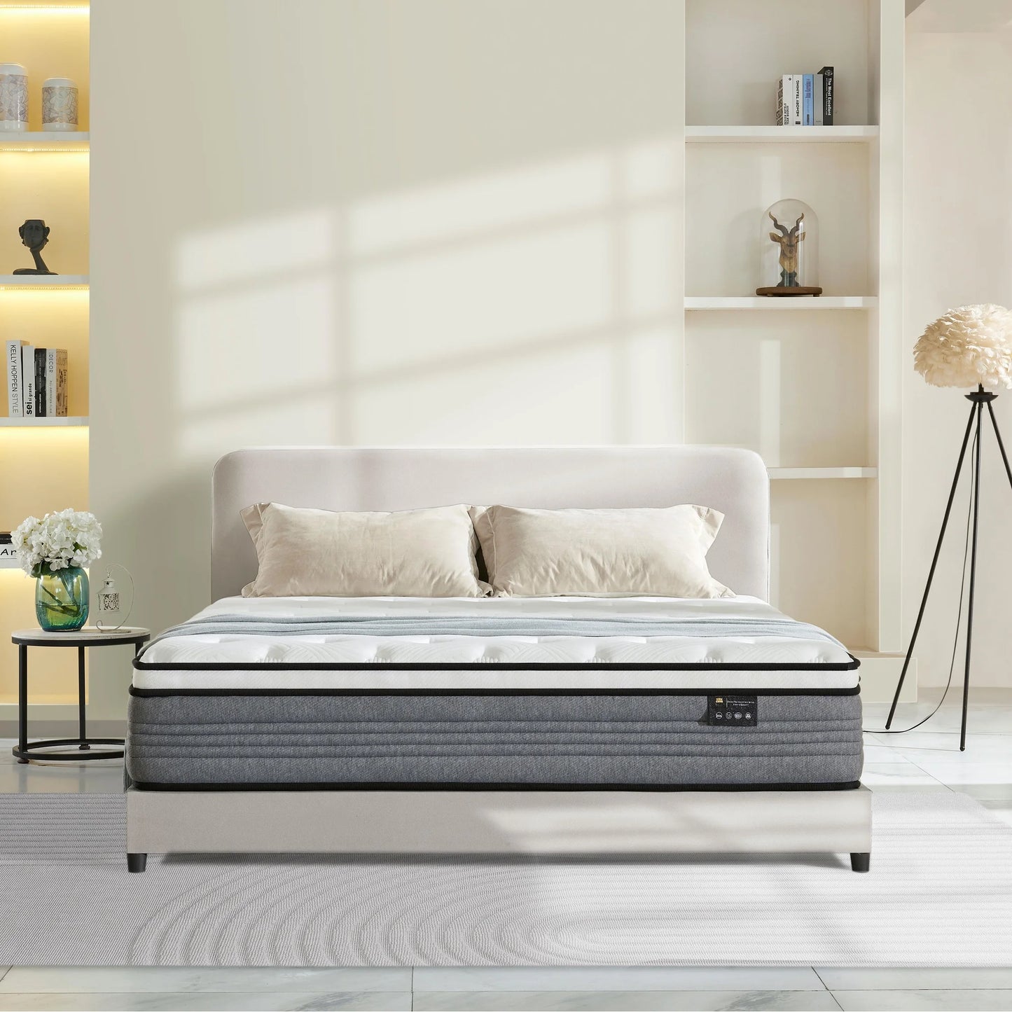 Giovanly 12 inch Hybrid Mattress Queen Size Medium Firm, Memory Foam and Individually Wrapped Pocket Coils Mattresses with Motion Isolation & Edge Support, Mattress in a Box, CertiPUR-US Certified