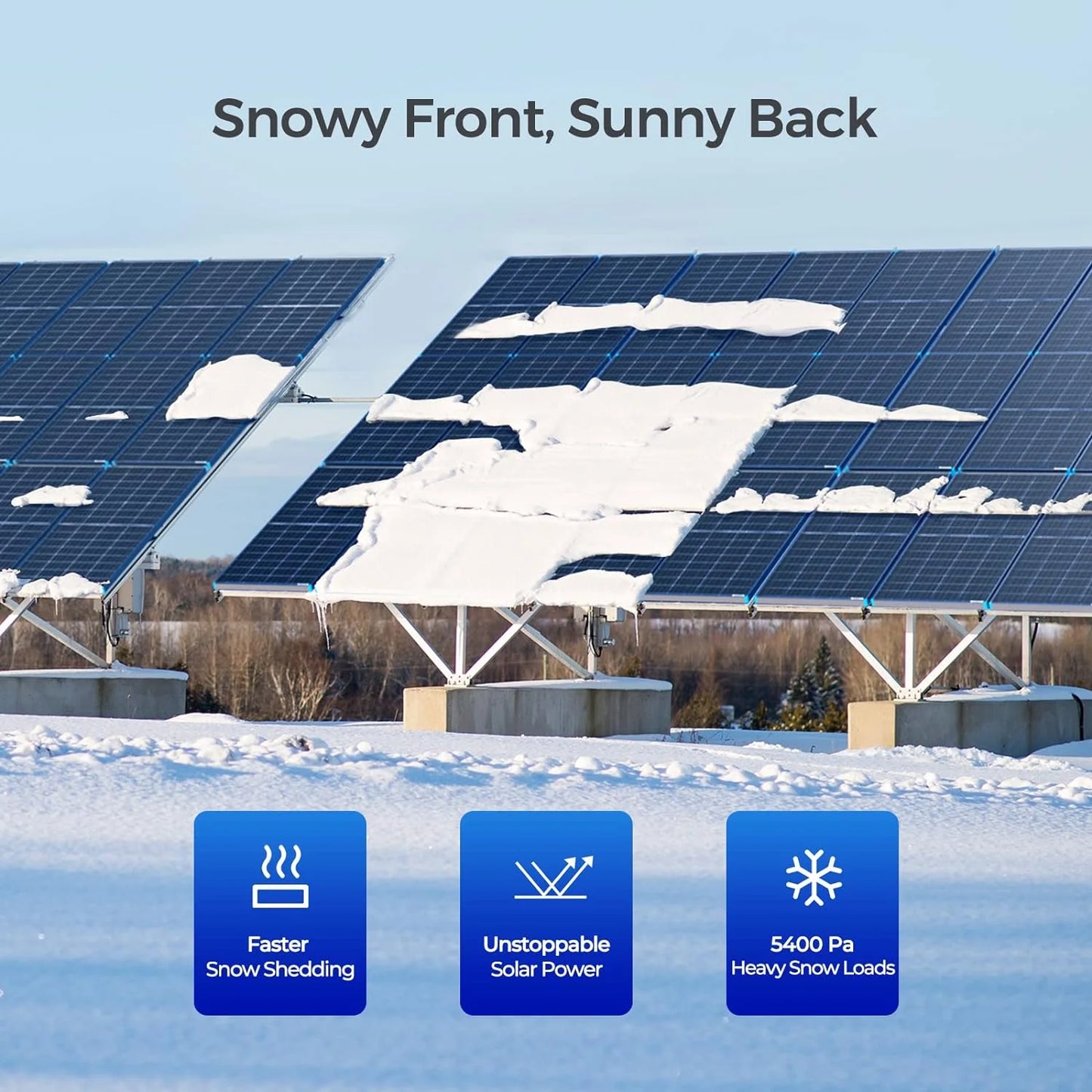 Renogy Bifacial 115 Watt 12 Volt Solar Panel Monocrystalline Rigid High-Efficiency PV Module Power Charger for RV Marine Rooftop Farm Battery and Other Off-Grid Applications