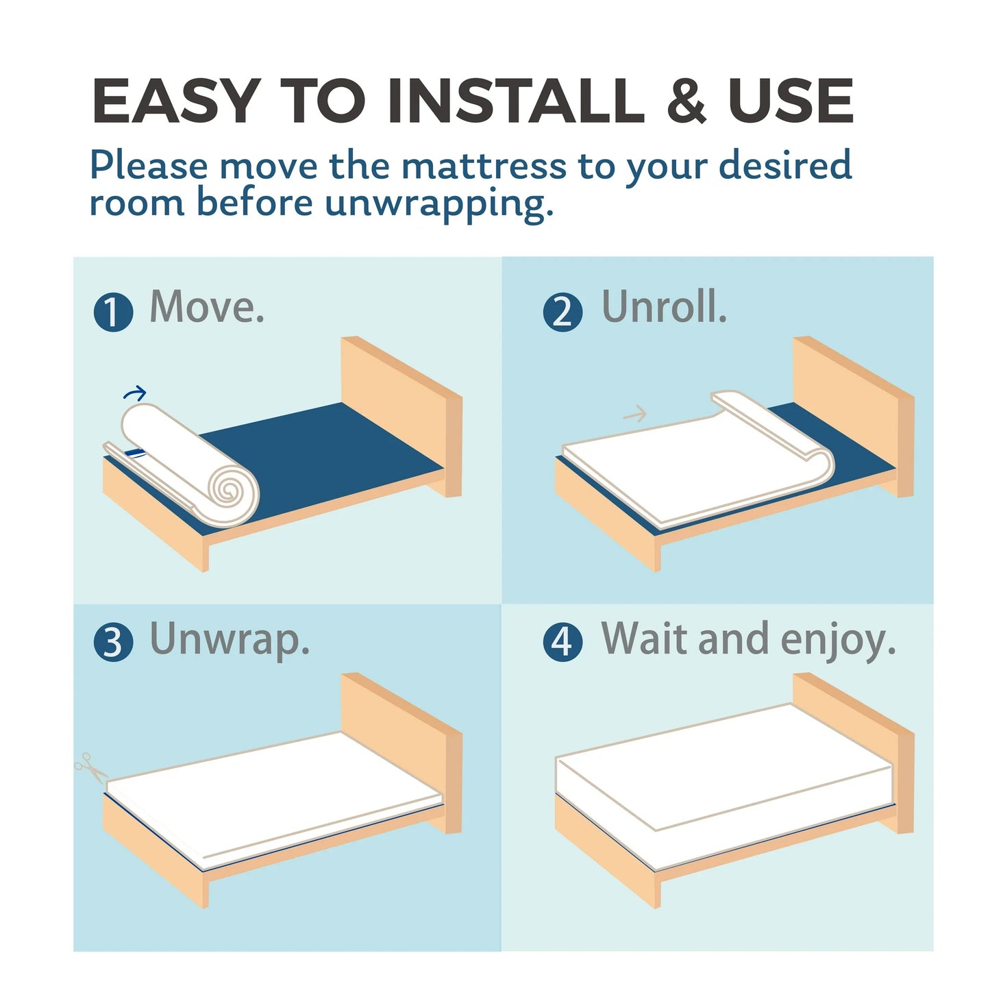 EGOHOME 2 inch Memory Foam Mattress Topper, Full Mattress Topper, Cooling