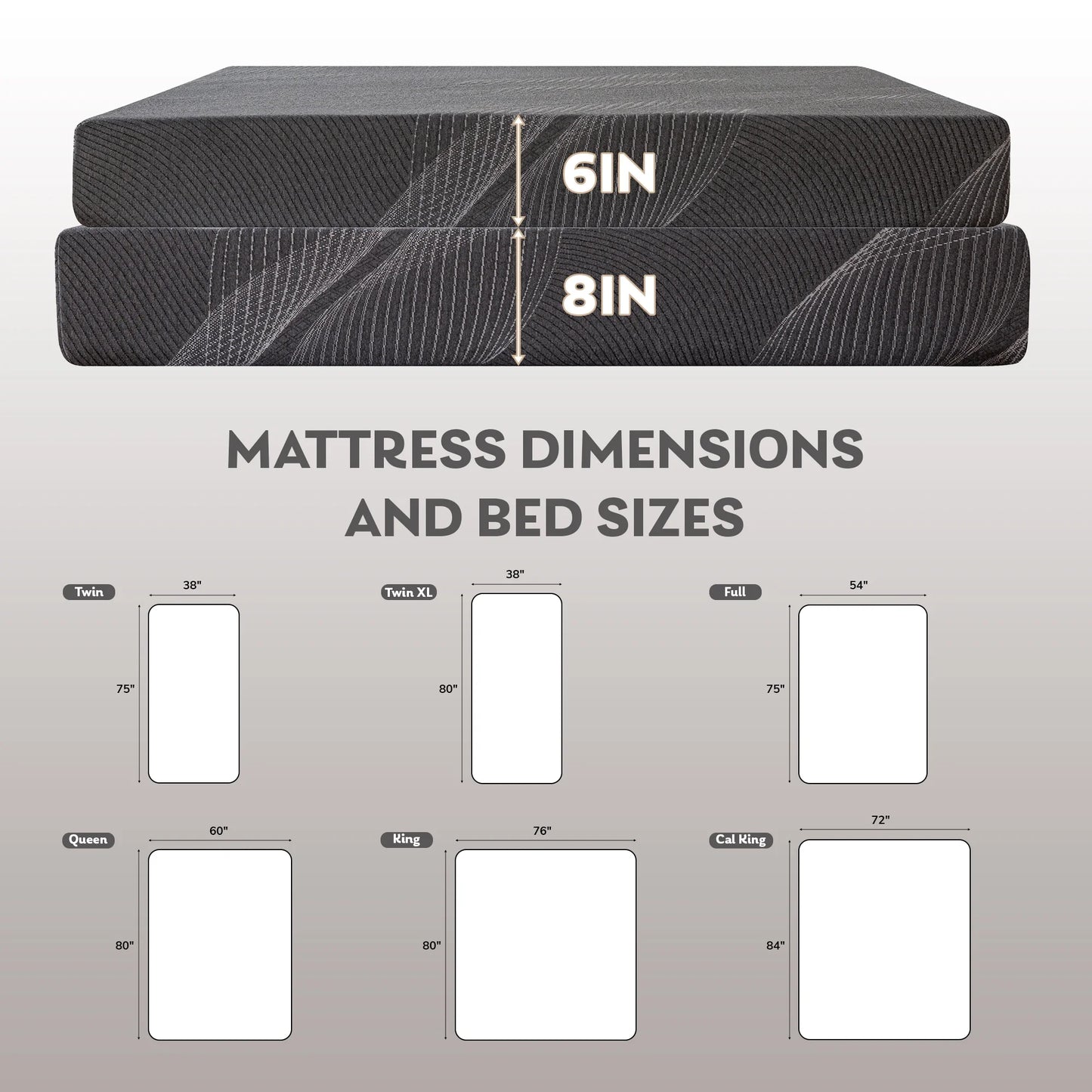 TechForma 10 inch Gel Memory Foam Mattress, King Mattress for Cool Sleep, Medium