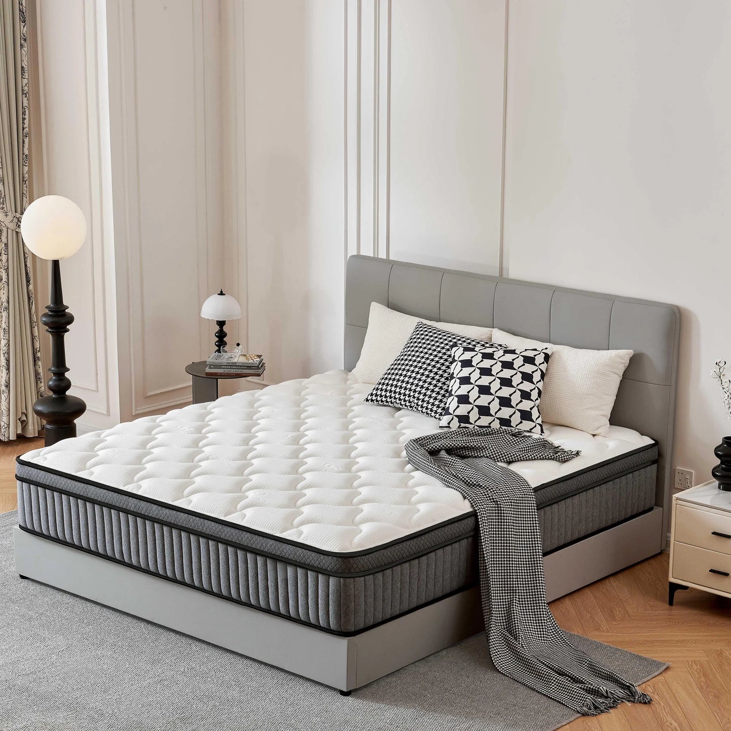 Giovanly Full Size Mattress 12 inch Hybrid Medium Firm Mattresses in a Box, Memory Foam and Individually Wrapped Pocket Coils for Motion Isolation & Edge Support, CertiPUR-US Certified