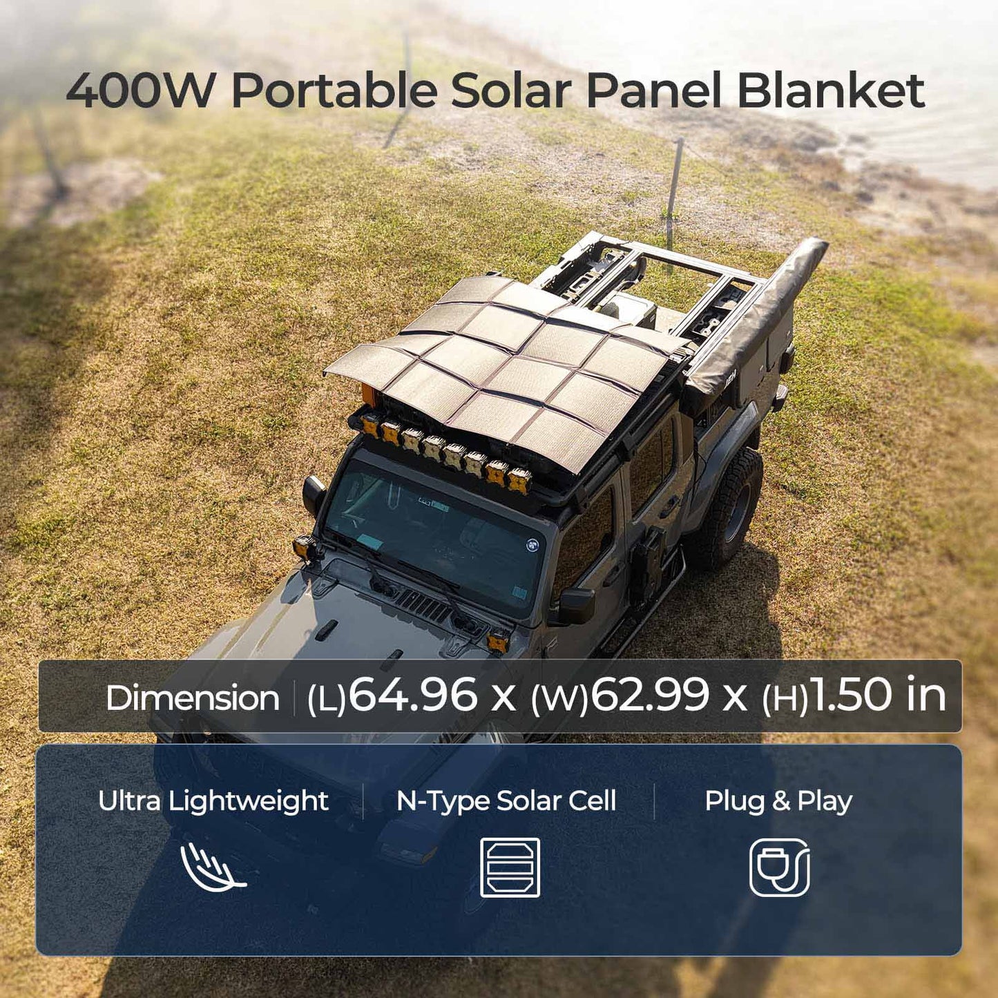 Renogy 2Pack 400 Watt Solar Panel, 16BB N-Type Foldable Panel, 25% High Efficieny for Outdoor, Camping, Off Grid, Lightweight Ultra-Thin Only 7.3 kgs/16.09 lbs