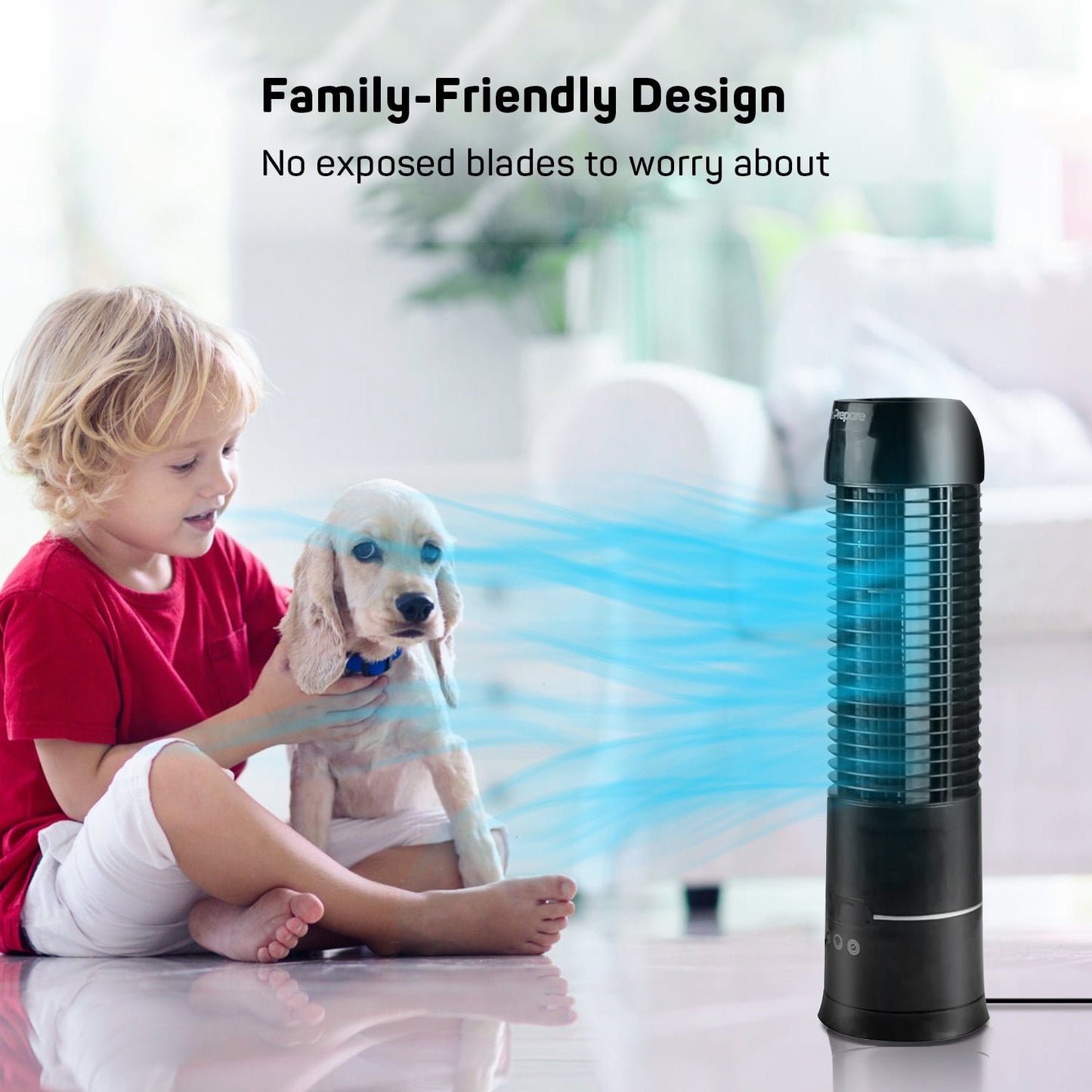 Dr. Prepare 16" Oscillating Tower Fan, Portable Desk Fan with Touch Buttons LED Screen