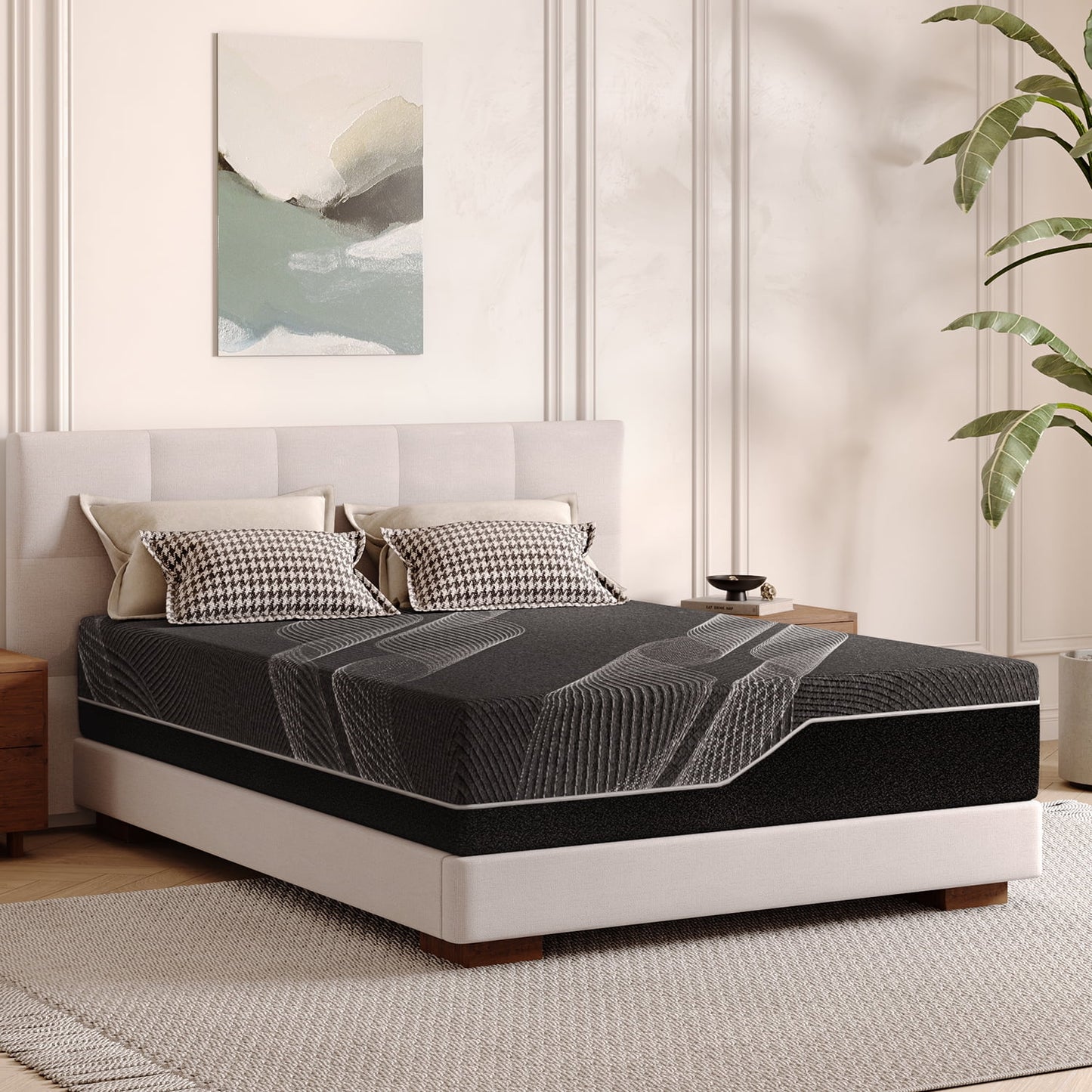 TechForma 14in Twin Gel Memory Foam Mattress in a box, Medium Firm, Black