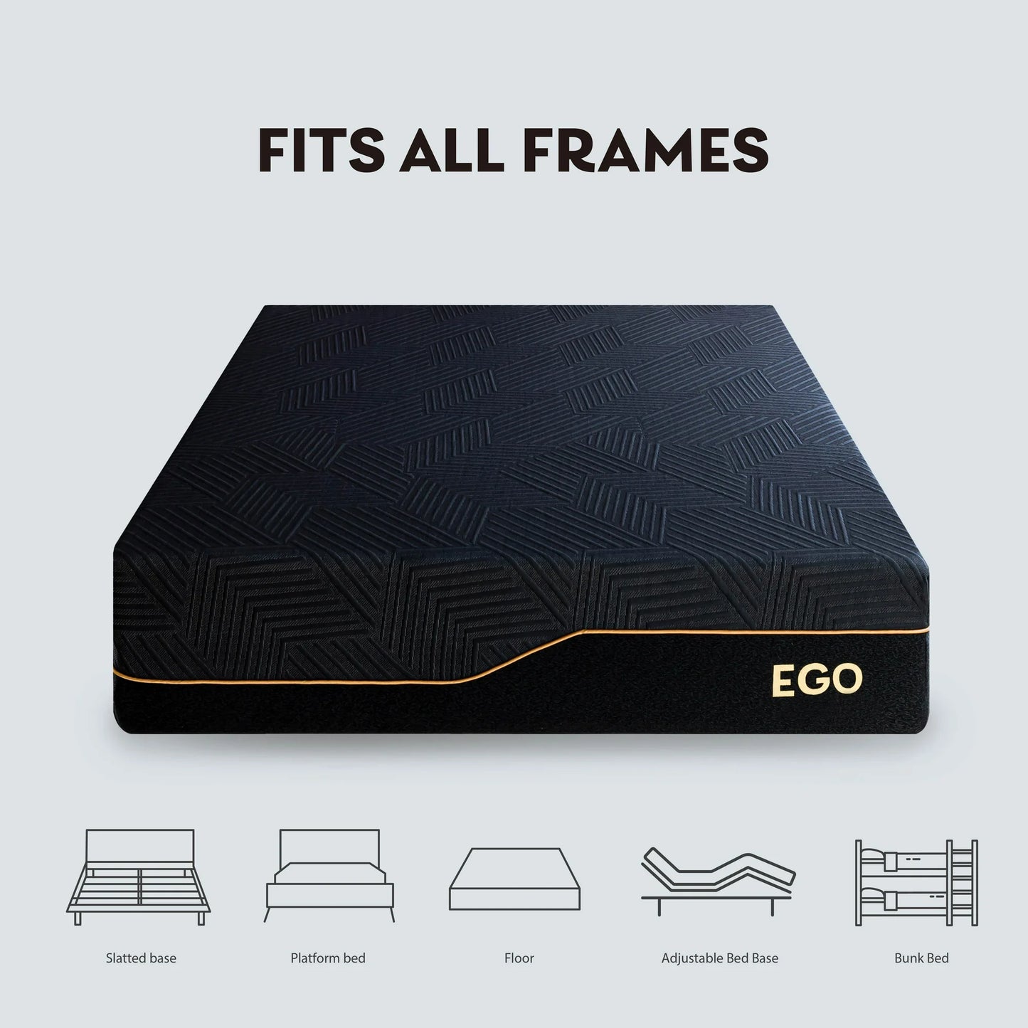 MLILY Ego Black Firm Cooling Gel Memory Foam Mattress, 14 inch Full Size Mattress in a Box