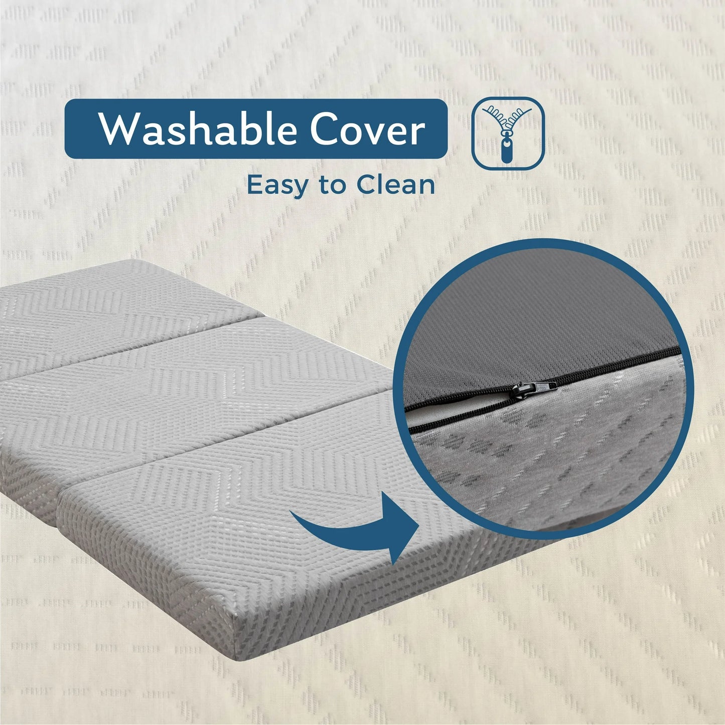 EGOHOME 4 inch Tri Folding Memory Foam Mattress, Portable Guest Bed, Twin XL Size