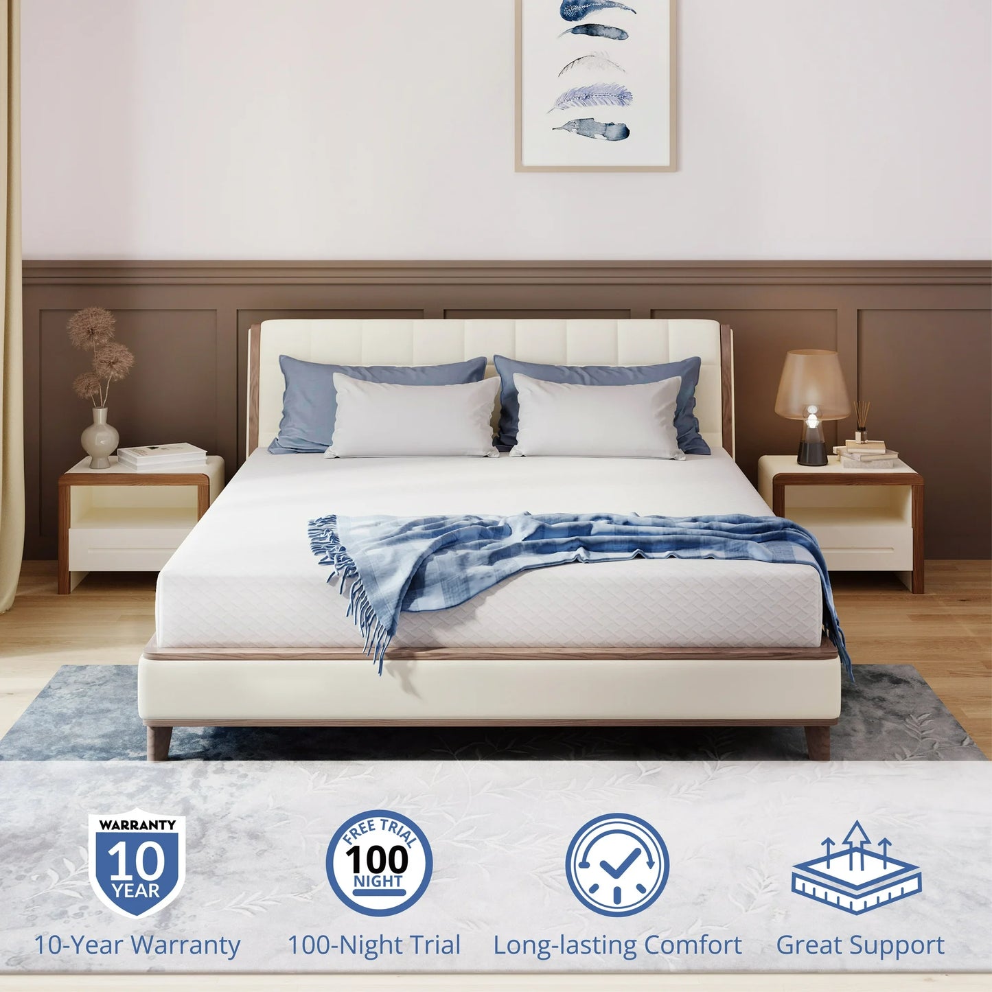 Arctus Full Mattress, 6 inch Memory Foam Mattress in a Box, Medium Firm