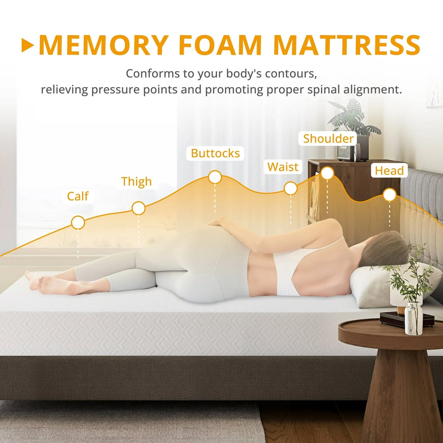 Arctus King Mattress, 8 inch Gel Memory Foam Mattress in a Box, Medium
