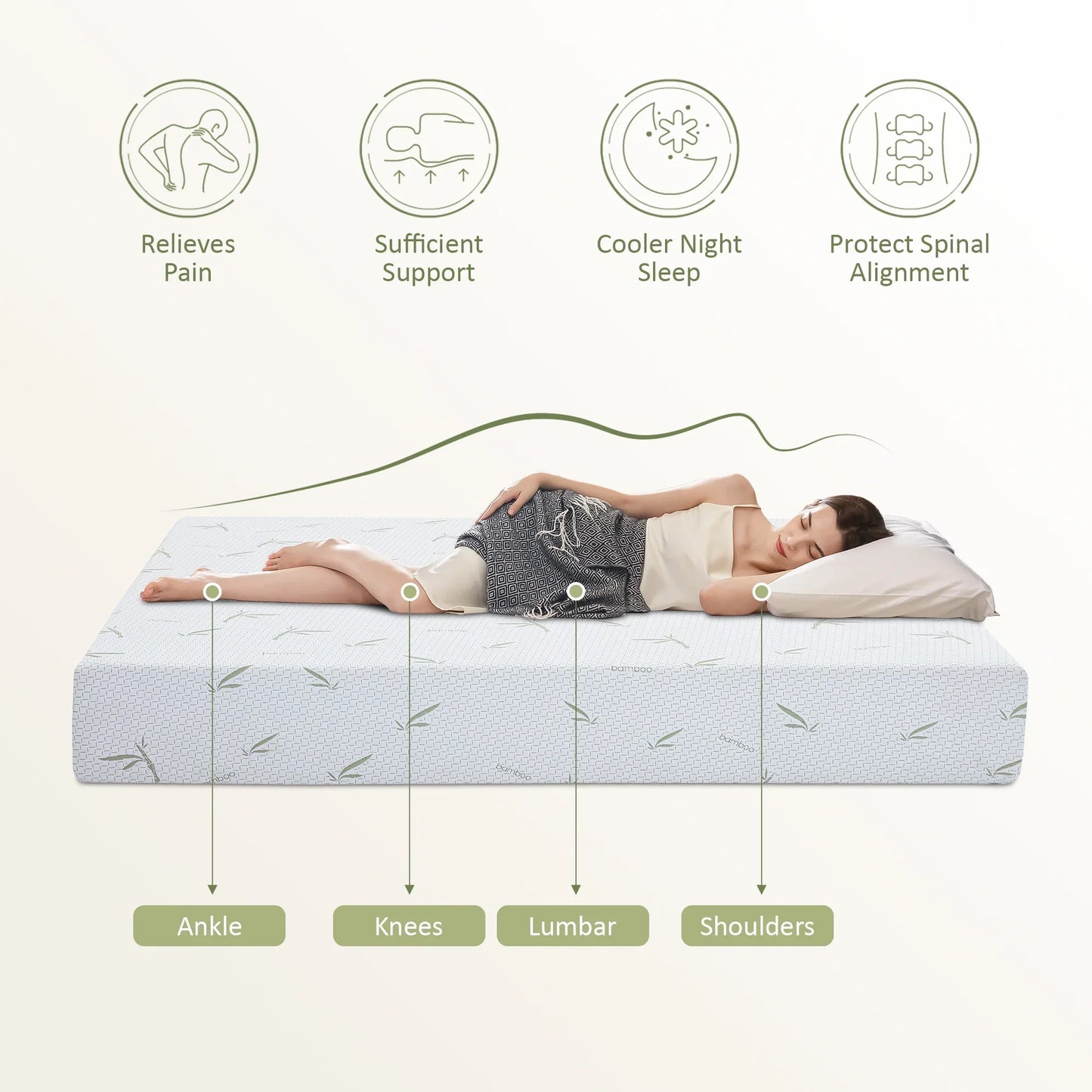 Arctus Queen Mattress, 8 inch Memory Foam Mattress in a box, Medium