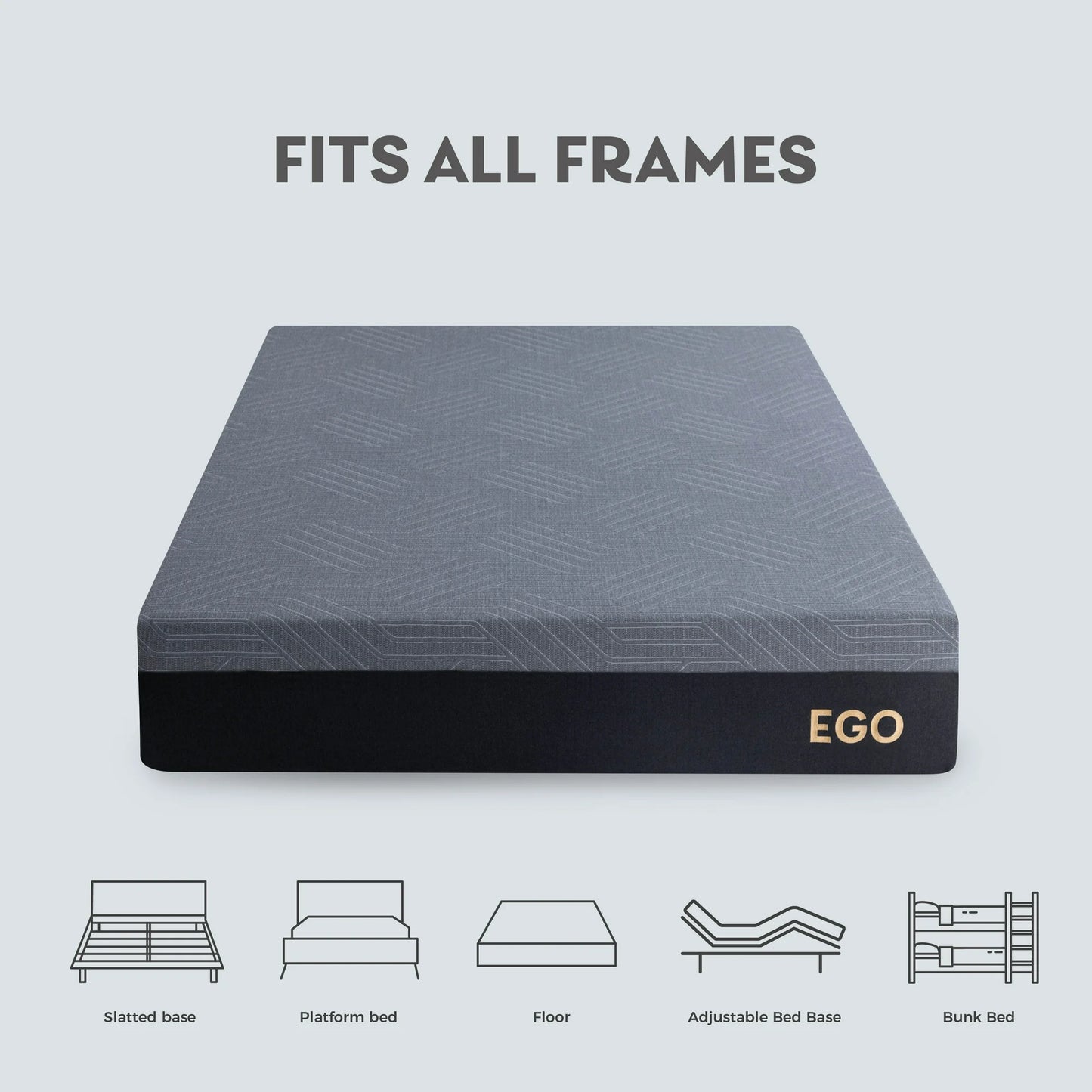MLILY Ego Black 12 inch Gel Memory Foam Mattress, Twin Mattress in a Box, Medium