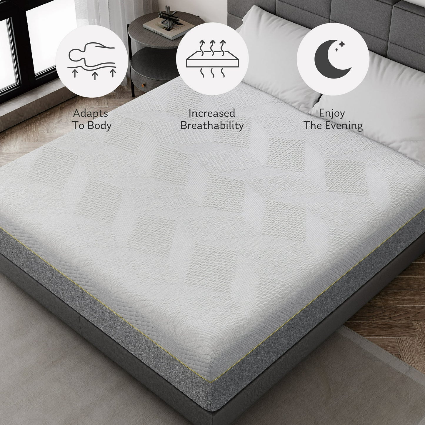 MLILY Ego 12 inch King Size Mattress, Gel Memory Foam Mattress in a Box
