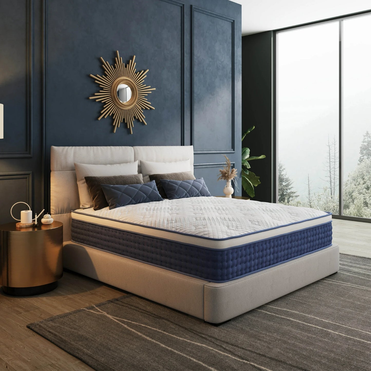 EGOHOME 10 inch Full Hybrid Mattress, Pocketed Springs, Medium, Pressure Relief, Reinforced Edge, Mattress in a Box