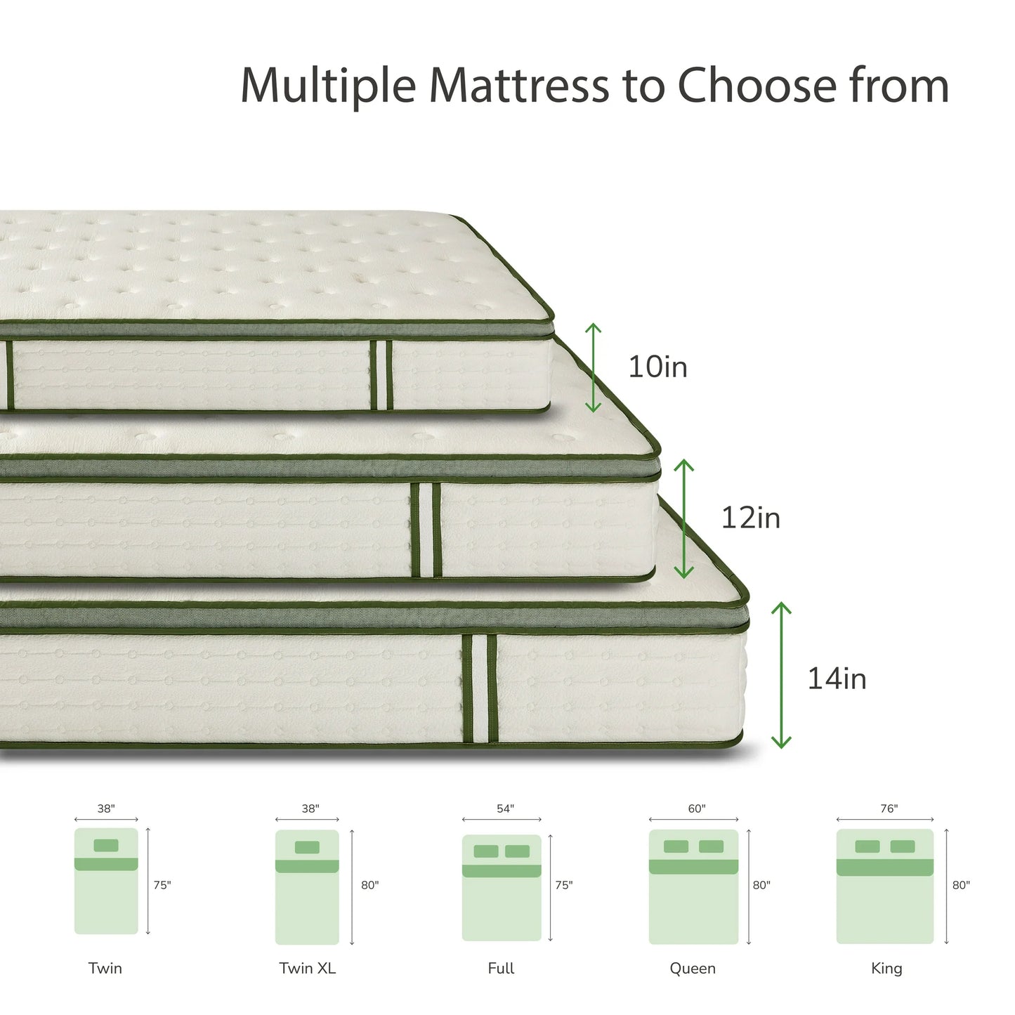TechForma King Mattress, 12” Hybrid Mattress, Pocket Spring Design, Motion Isolation, Wave Design & Reinforced Edge, Medium Firmness