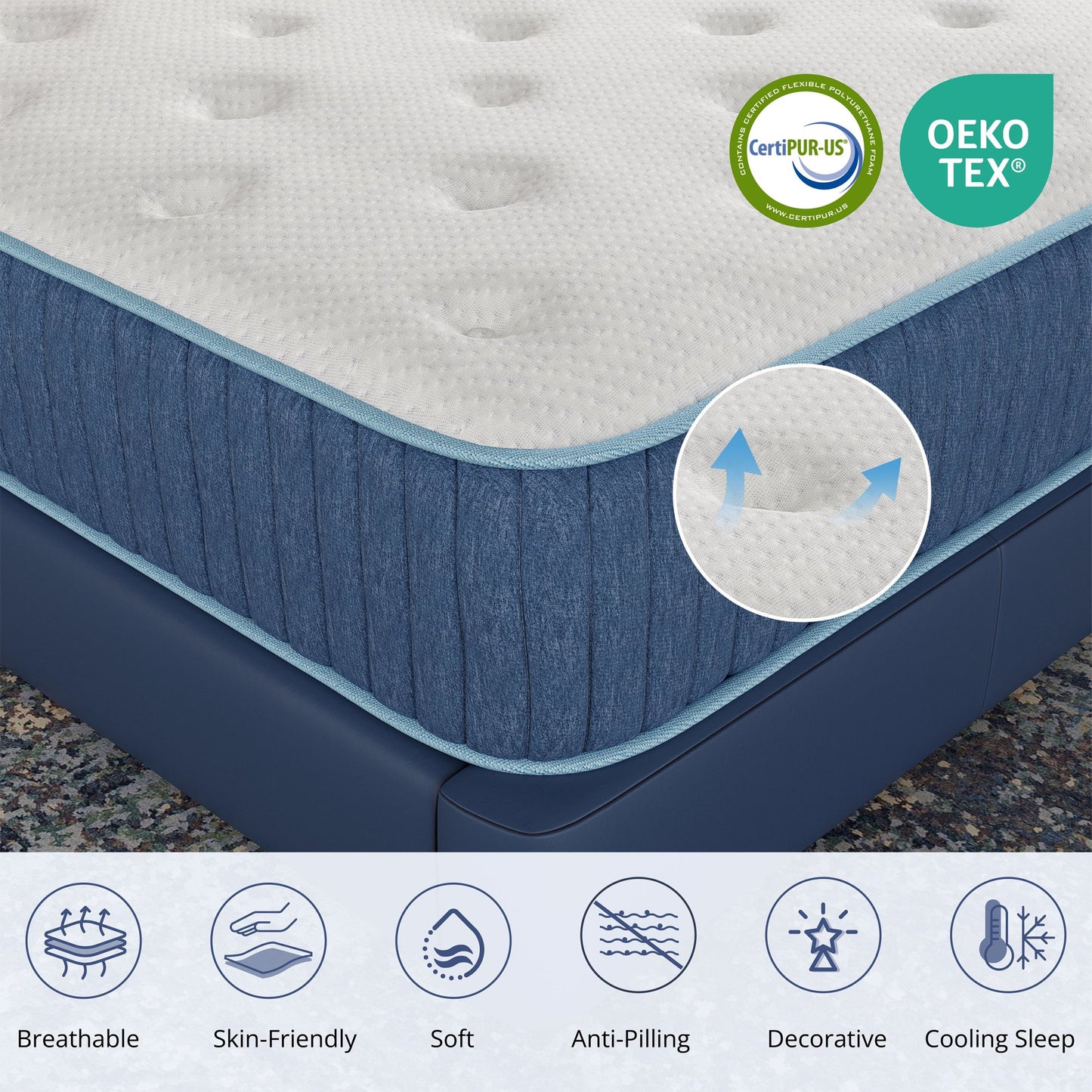 EGOHOME Full 10 inch Hybrid Mattress with Individually Wrapped Pocket Coils, Medium, Pressure Relief, Mattress in a Box