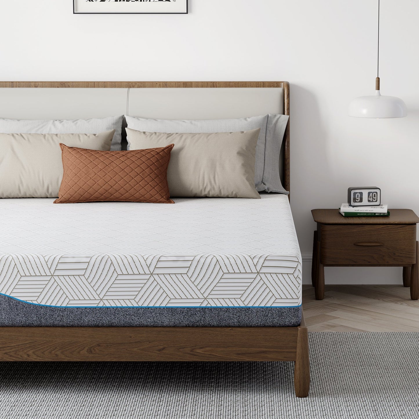 Subfun 14" Queen Mattress Removable Cover Memory Foam Mattress, Medium, CertiPUR-US® Certified