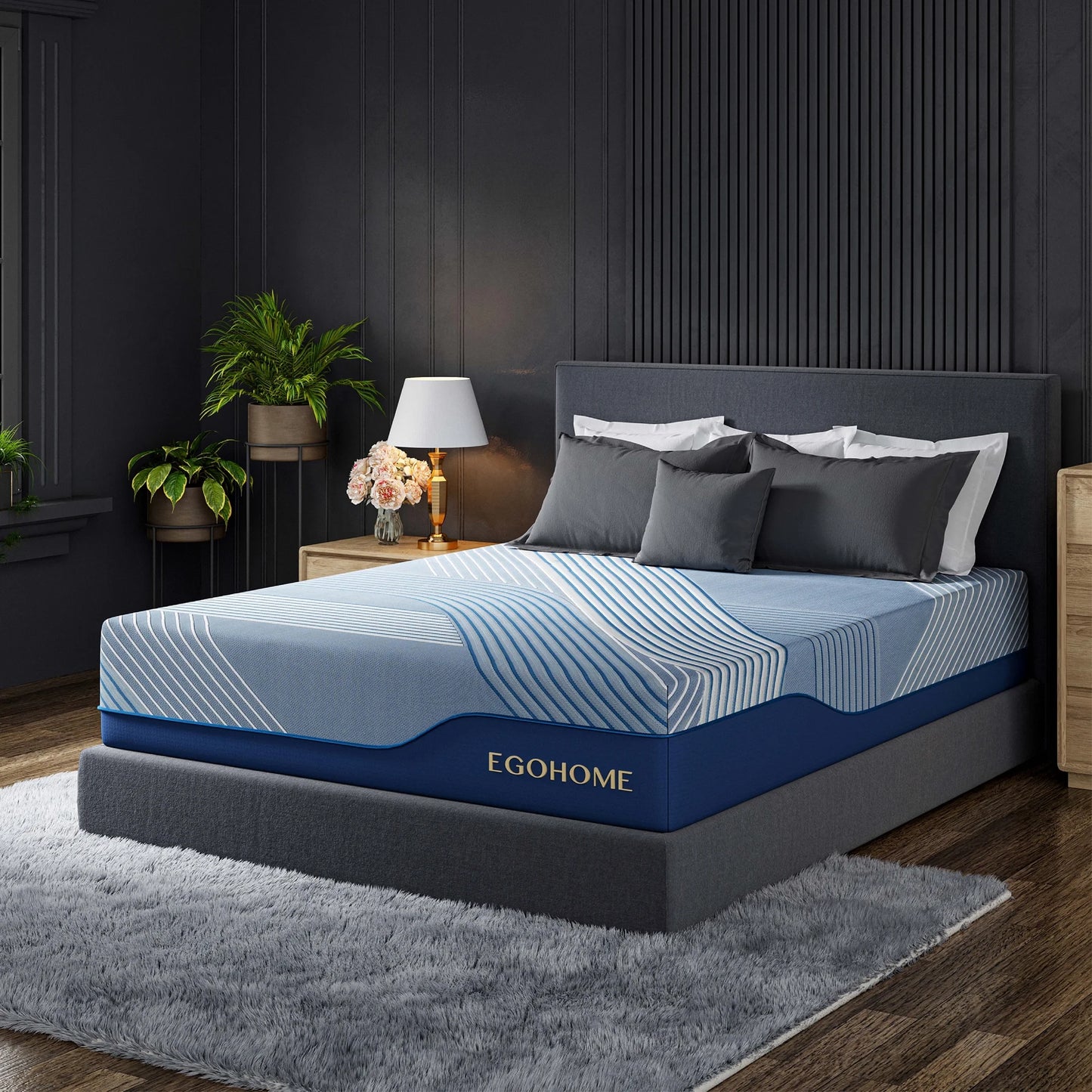 EGOHOME Ego Elysian Queen Mattress, 12 inch Memory Foam Mattress with Pocket Spring, Hybrid Mattress in a Box
