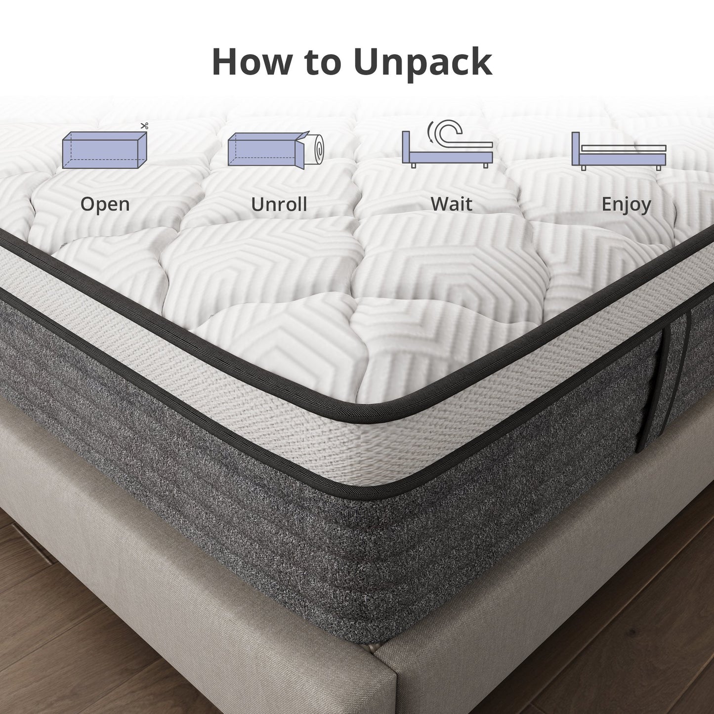 MLILY Value Hybrid 12-inch Mattress Gray-Twin Size