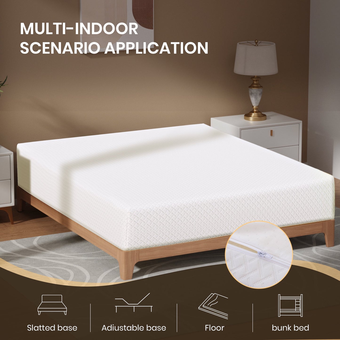 Subfun 5" Twin Medium Firm Tight Top Memory Foam Mattress with Fiberglass-Free and CertiPUR-US Certified